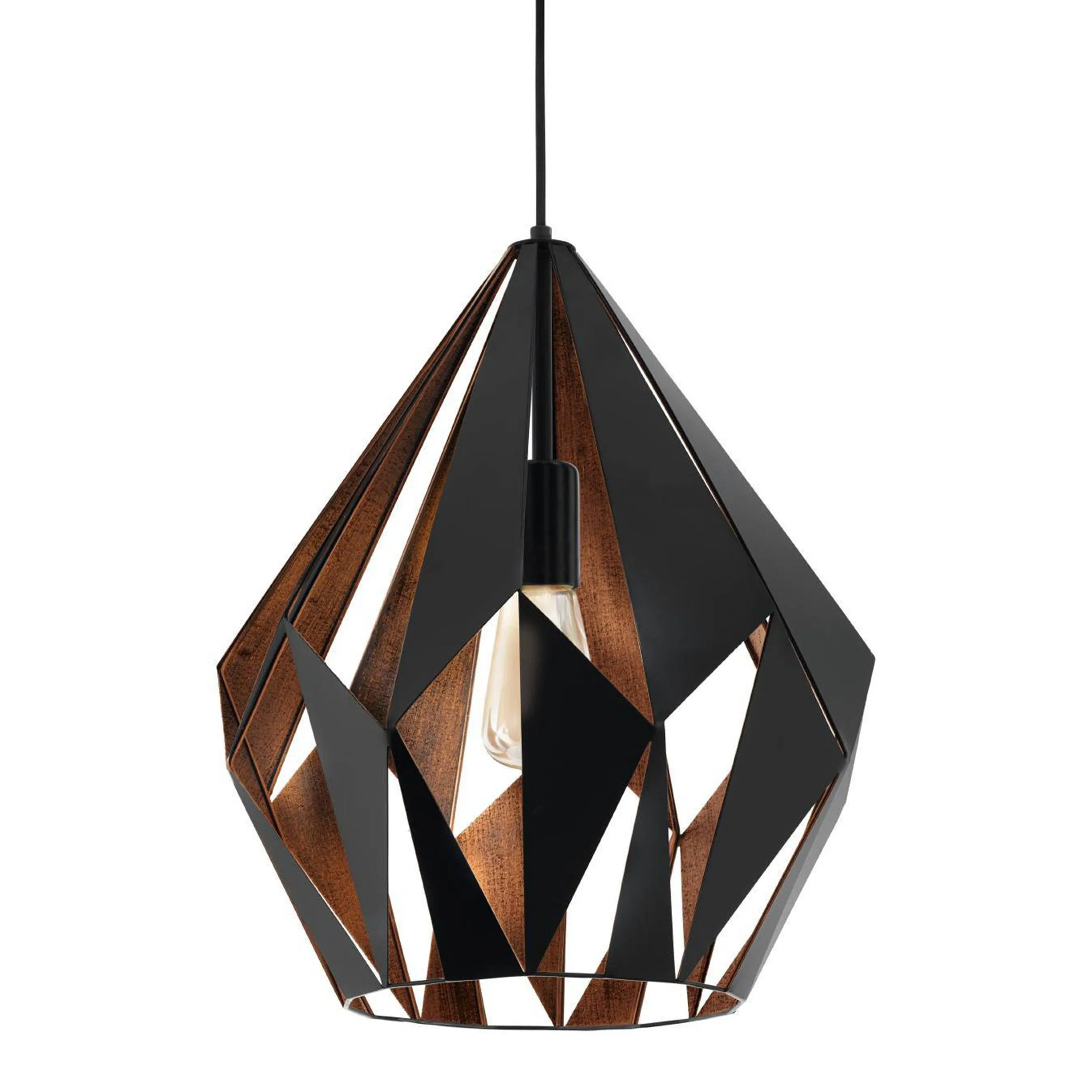 Eglo Carlton 1 Black & Gold Metal Ceiling Pendant