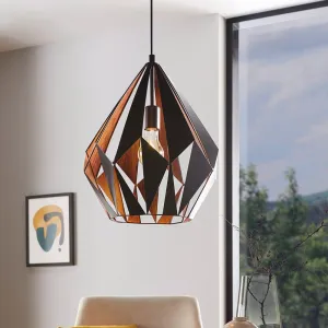 Eglo Carlton 1 Black & Gold Metal Ceiling Pendant flush mount ceiling fixture