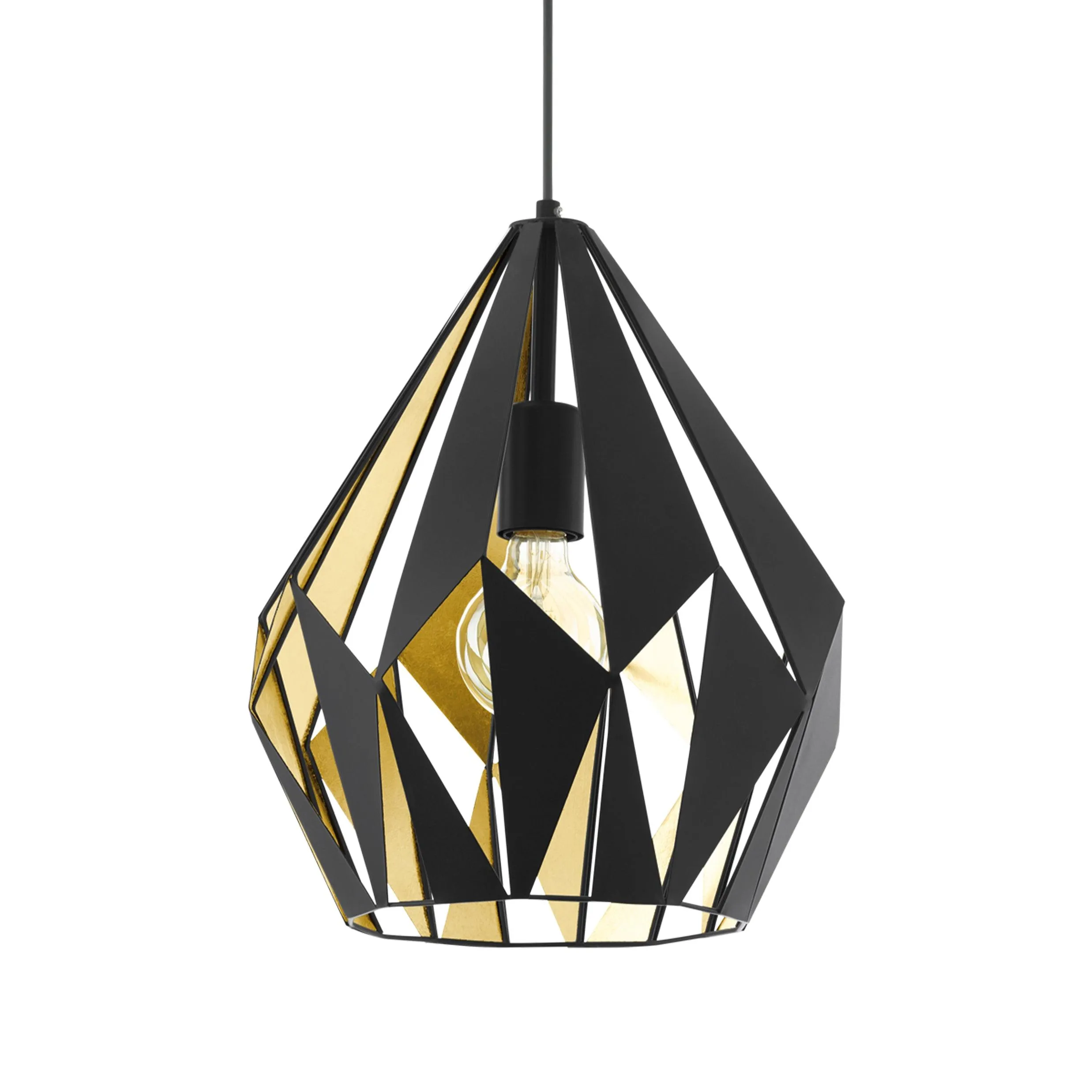 Eglo Carlton 1 Geometric Gold & Black Ceiling Pendant