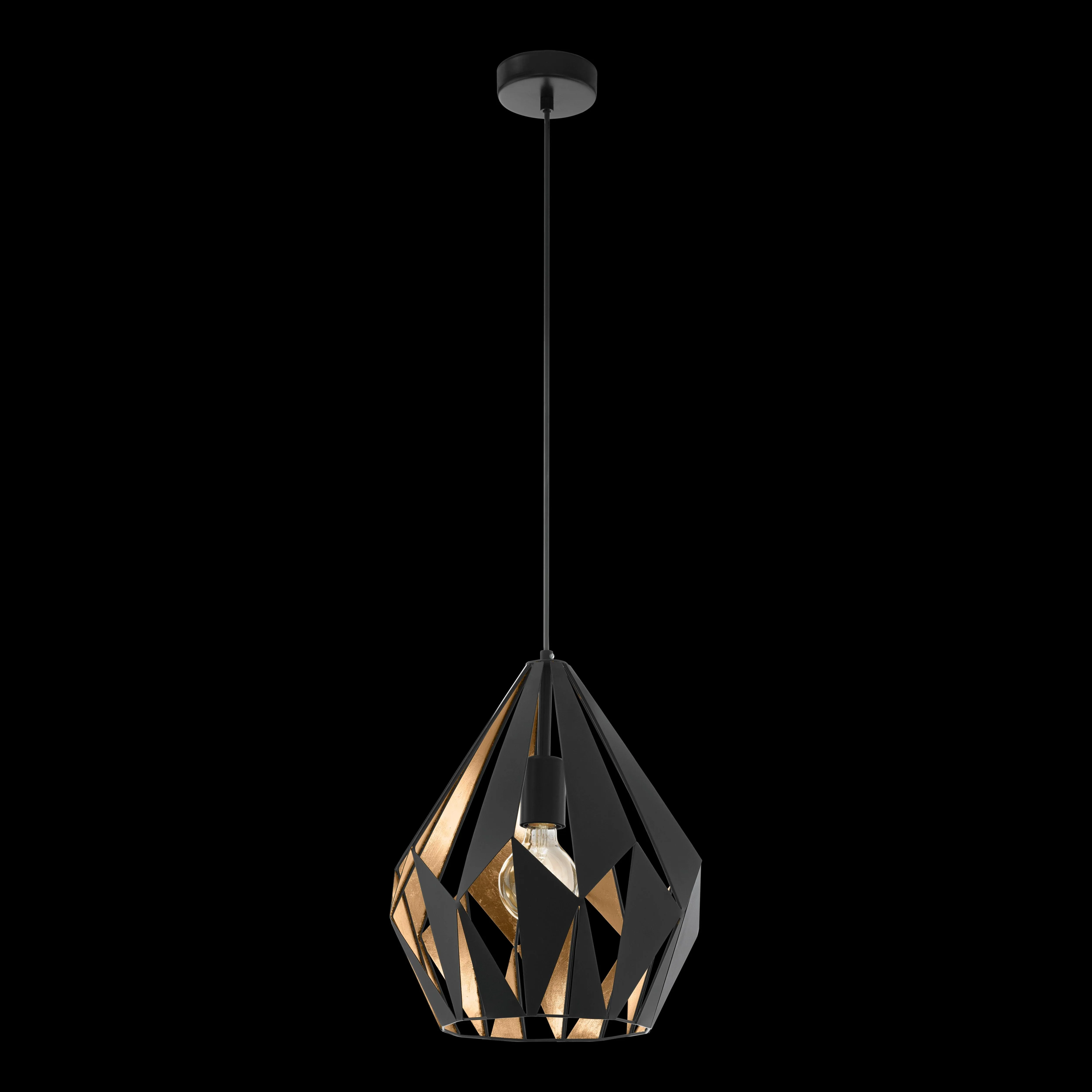 Eglo Carlton 1 Geometric Gold & Black Ceiling Pendant