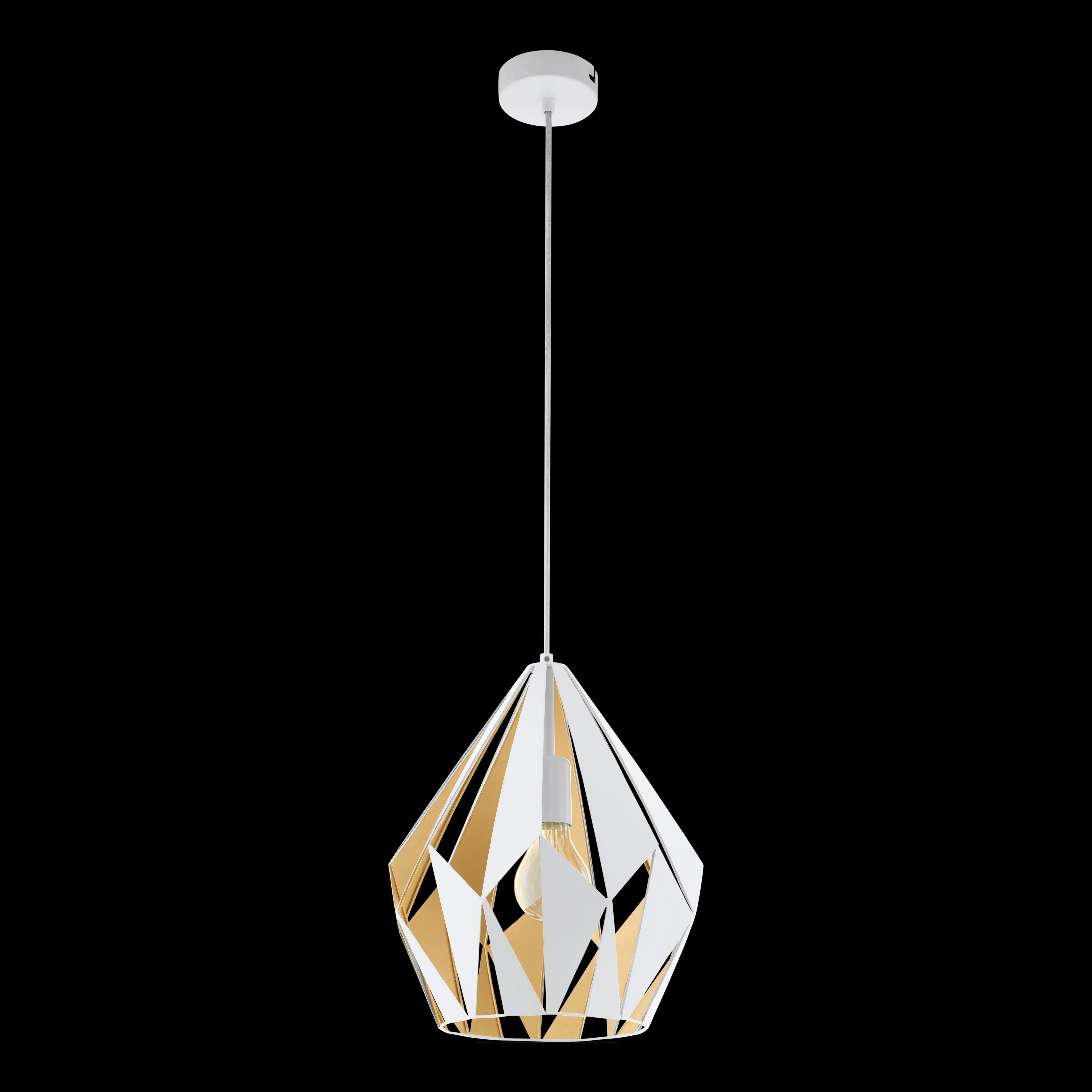 Eglo Carlton 1 Geometric Gold & White Ceiling Pendant