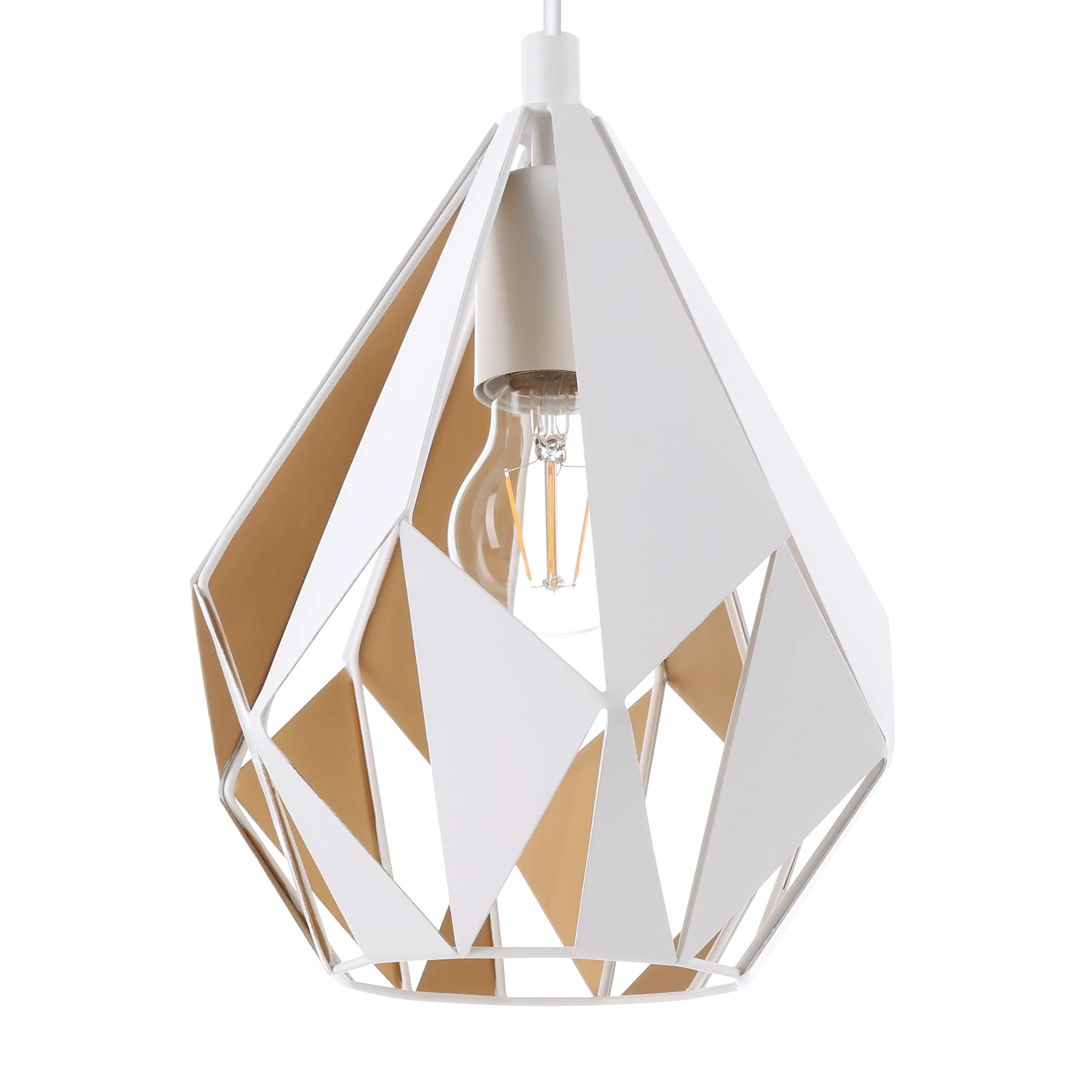 Eglo Carlton 1 White Diamond Shaped Metal Ceiling Pendant