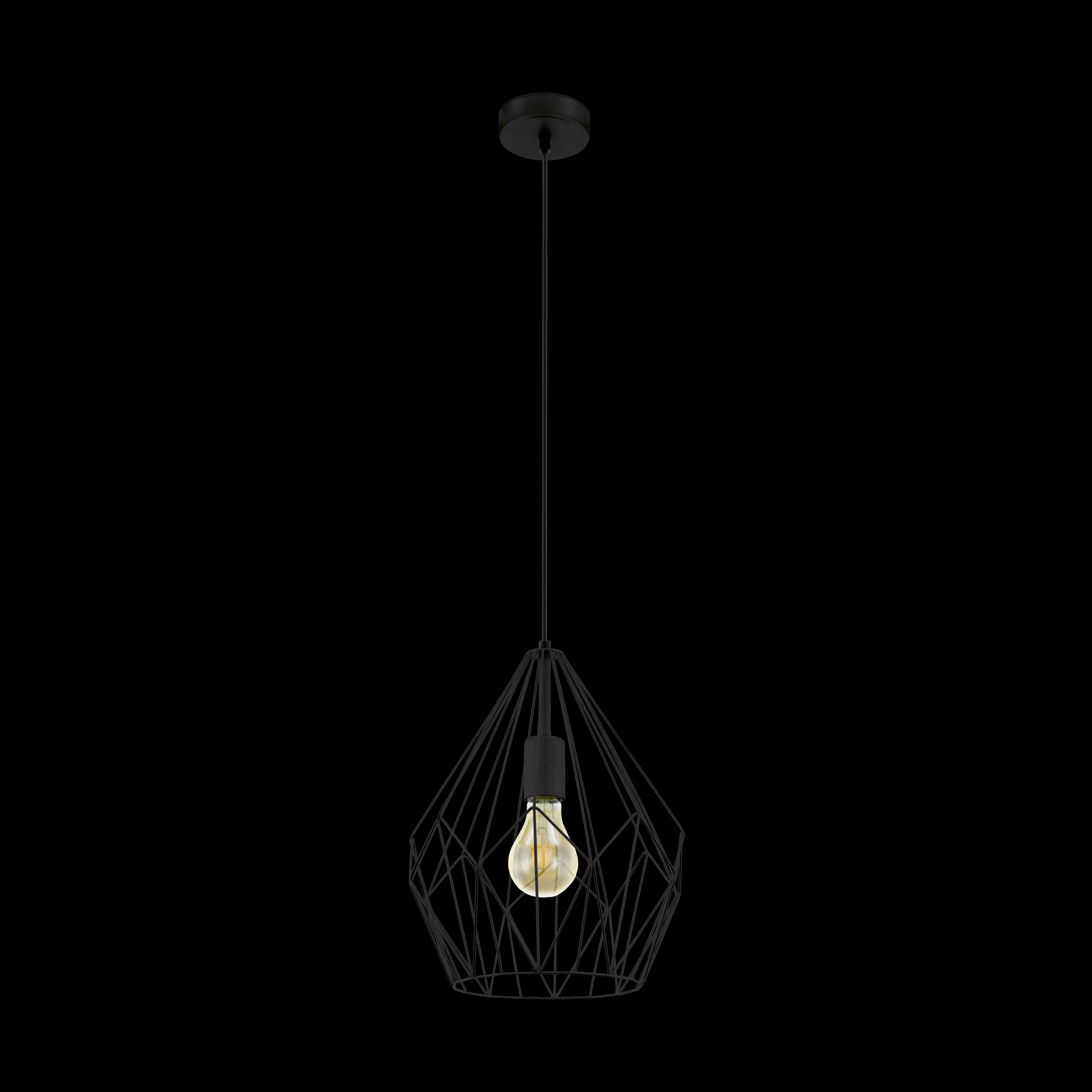 Eglo Carlton Black Diamond Shaped Wire Caged Ceiling Pendant