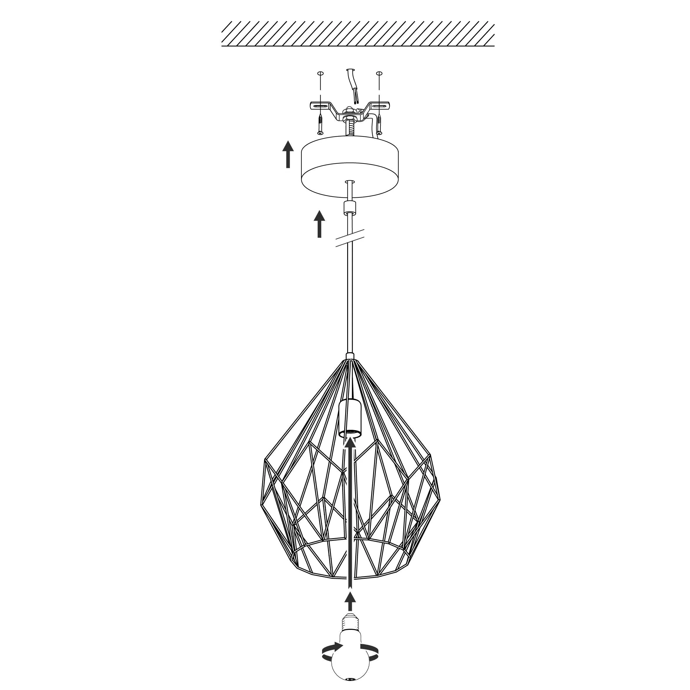 Eglo Carlton Gold Caged Lampshade Ceiling Pendant