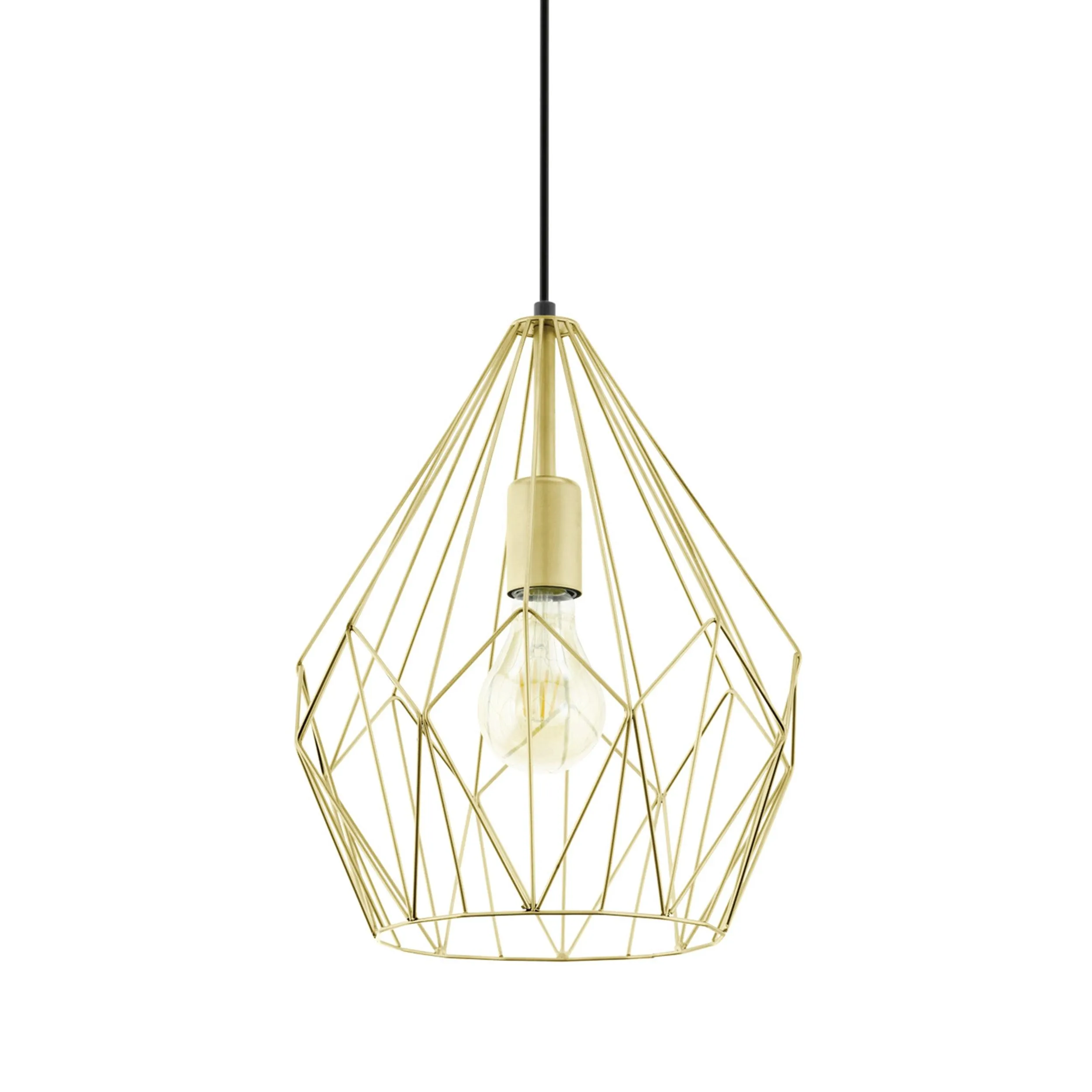 Eglo Carlton Gold Caged Lampshade Ceiling Pendant