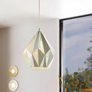 Eglo Carlton-P Diamond-shaped Mint Steel Ceiling Pendant flush mount ceiling fixture