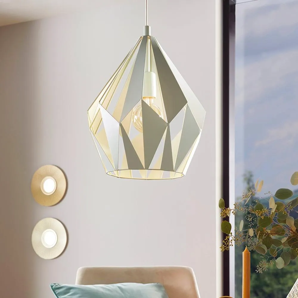 Eglo Carlton-P Diamond-shaped Mint Steel Ceiling Pendant