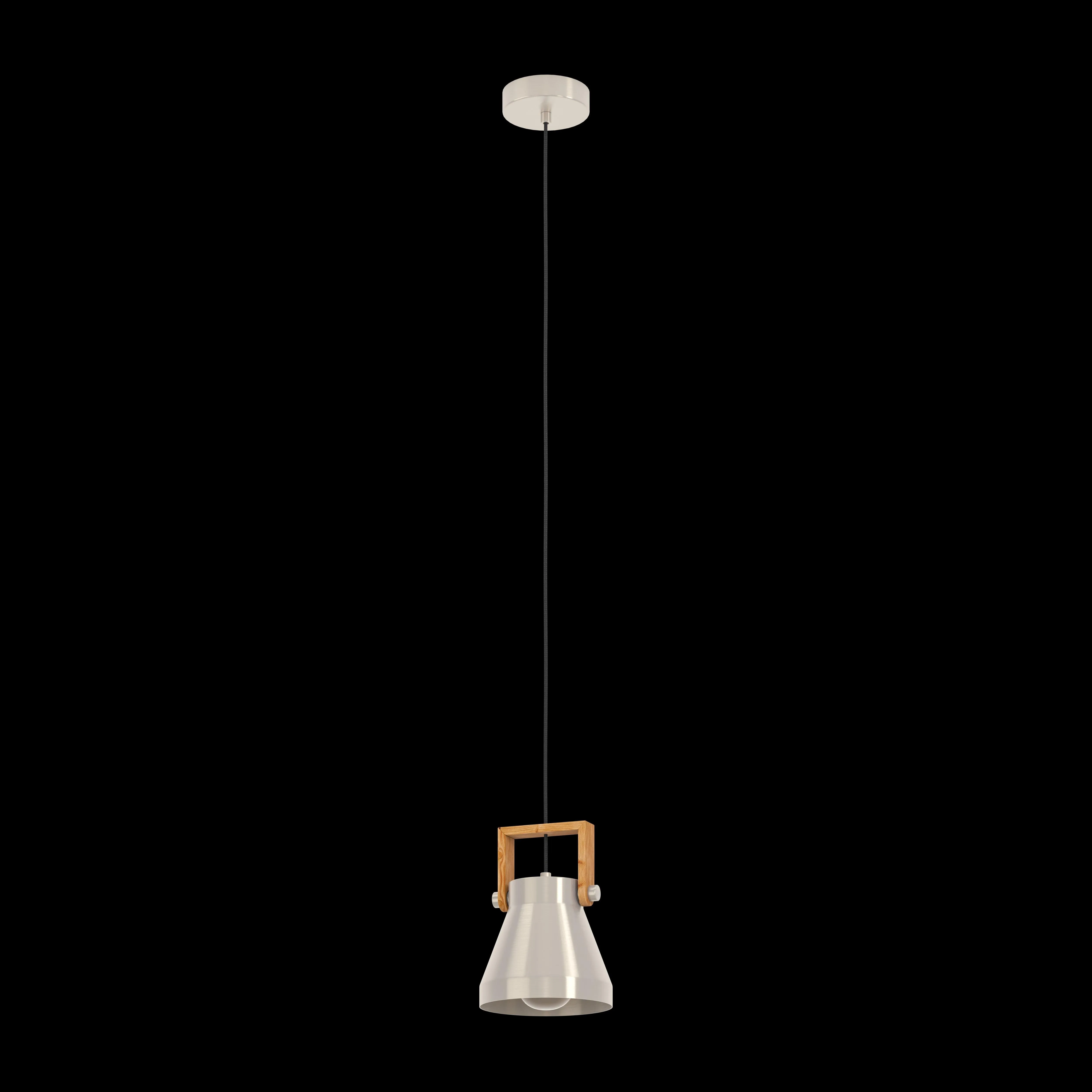 Eglo Cawton Silver & Wooden Ceiling Pendant