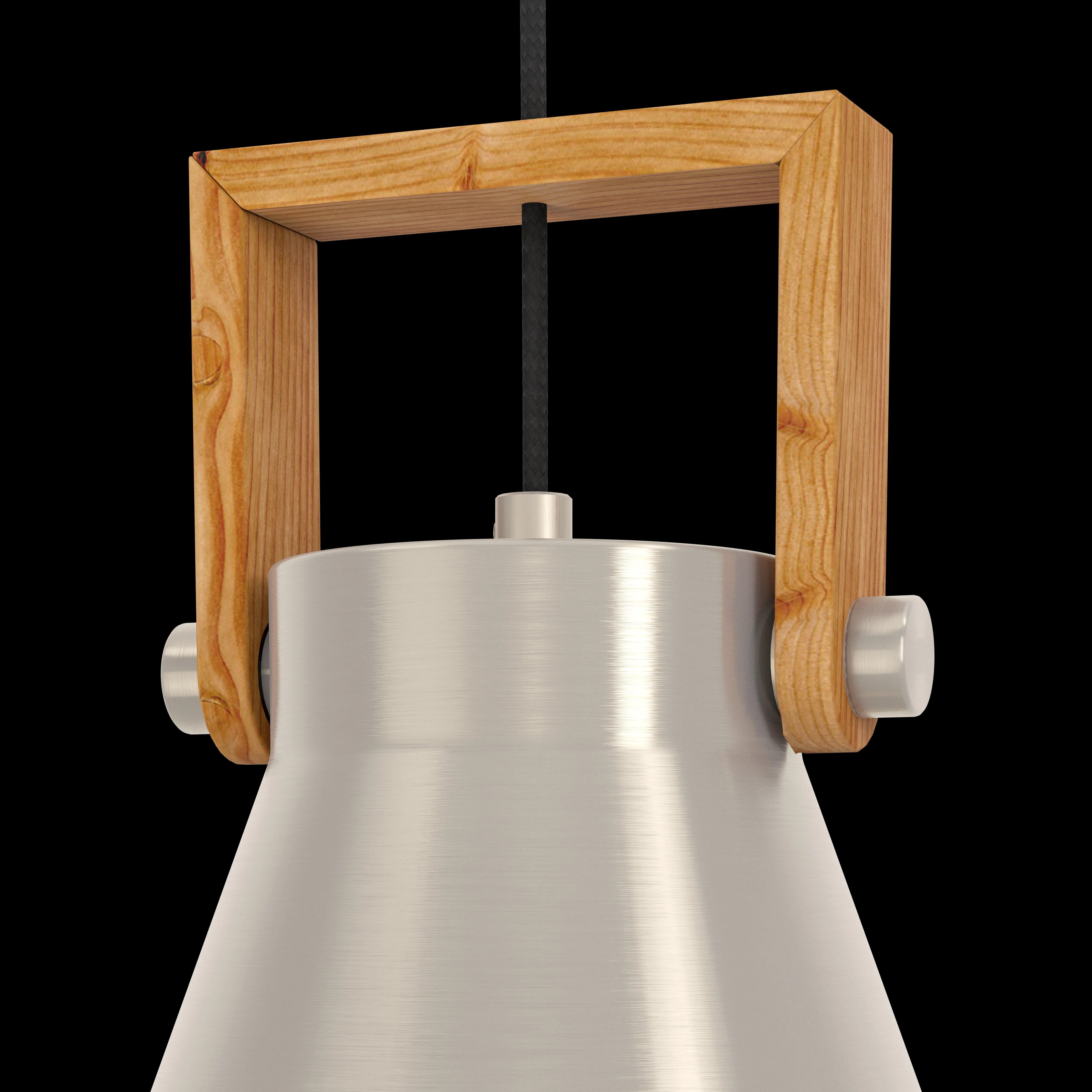 Eglo Cawton Silver & Wooden Ceiling Pendant