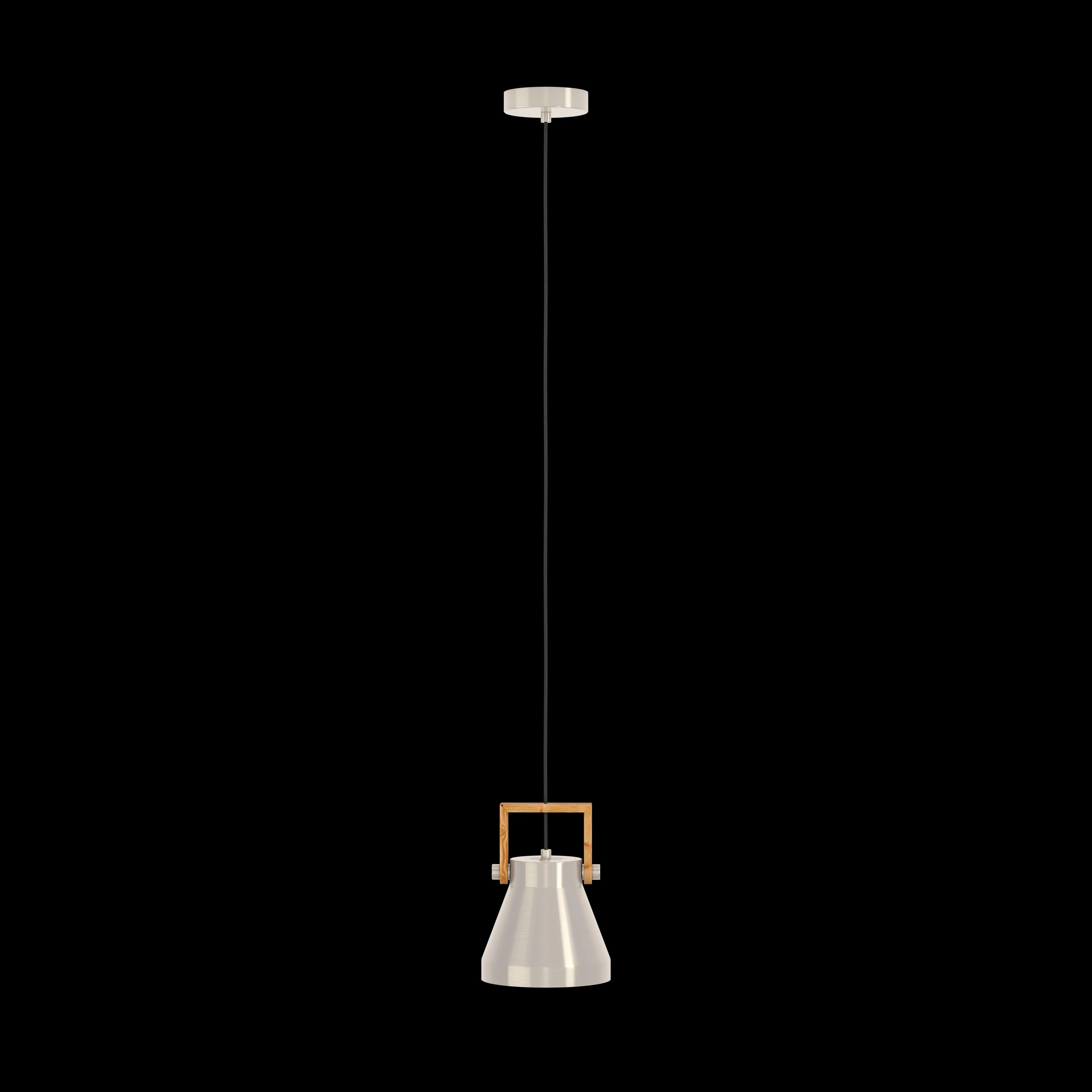 Eglo Cawton Silver & Wooden Ceiling Pendant