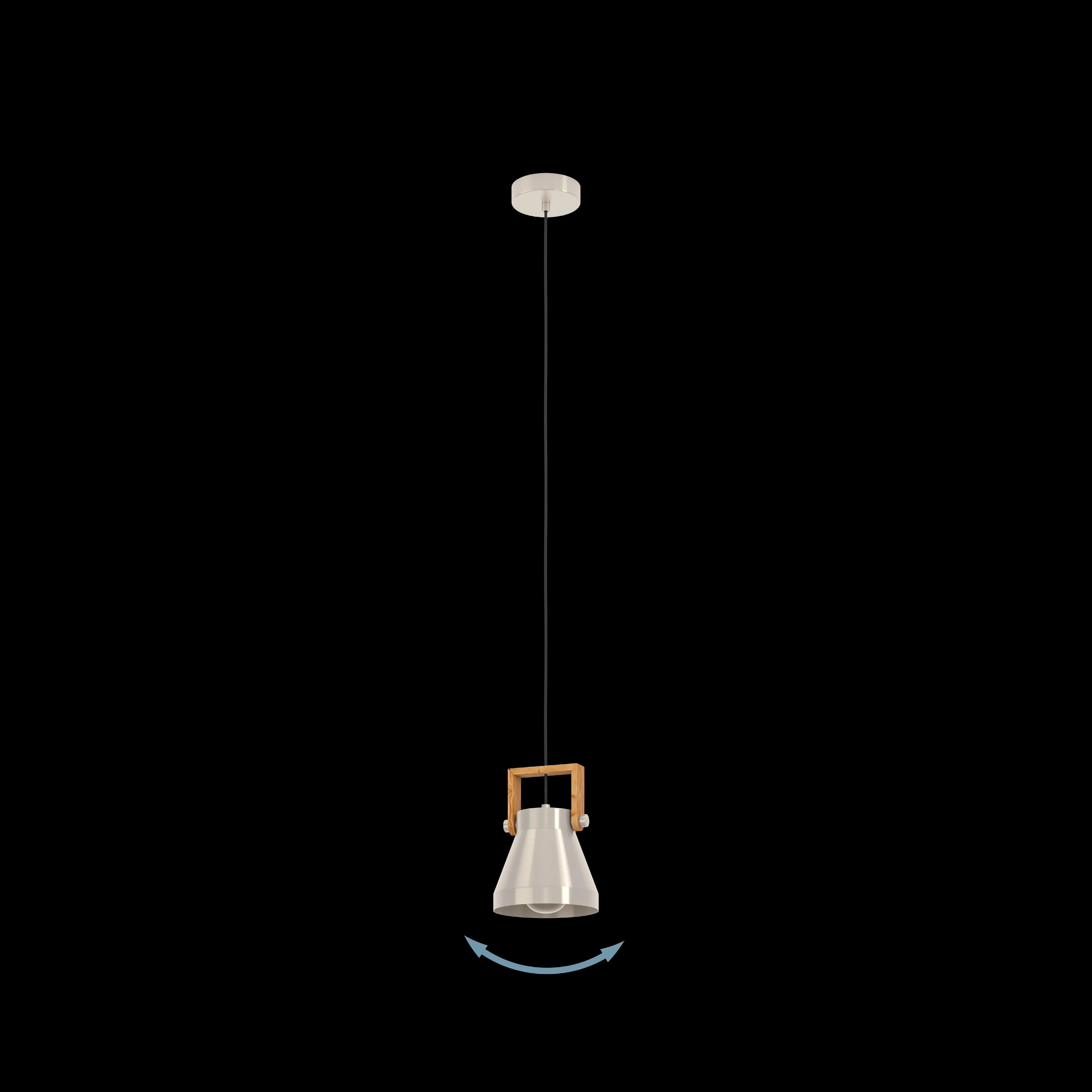 Eglo Cawton Silver & Wooden Ceiling Pendant