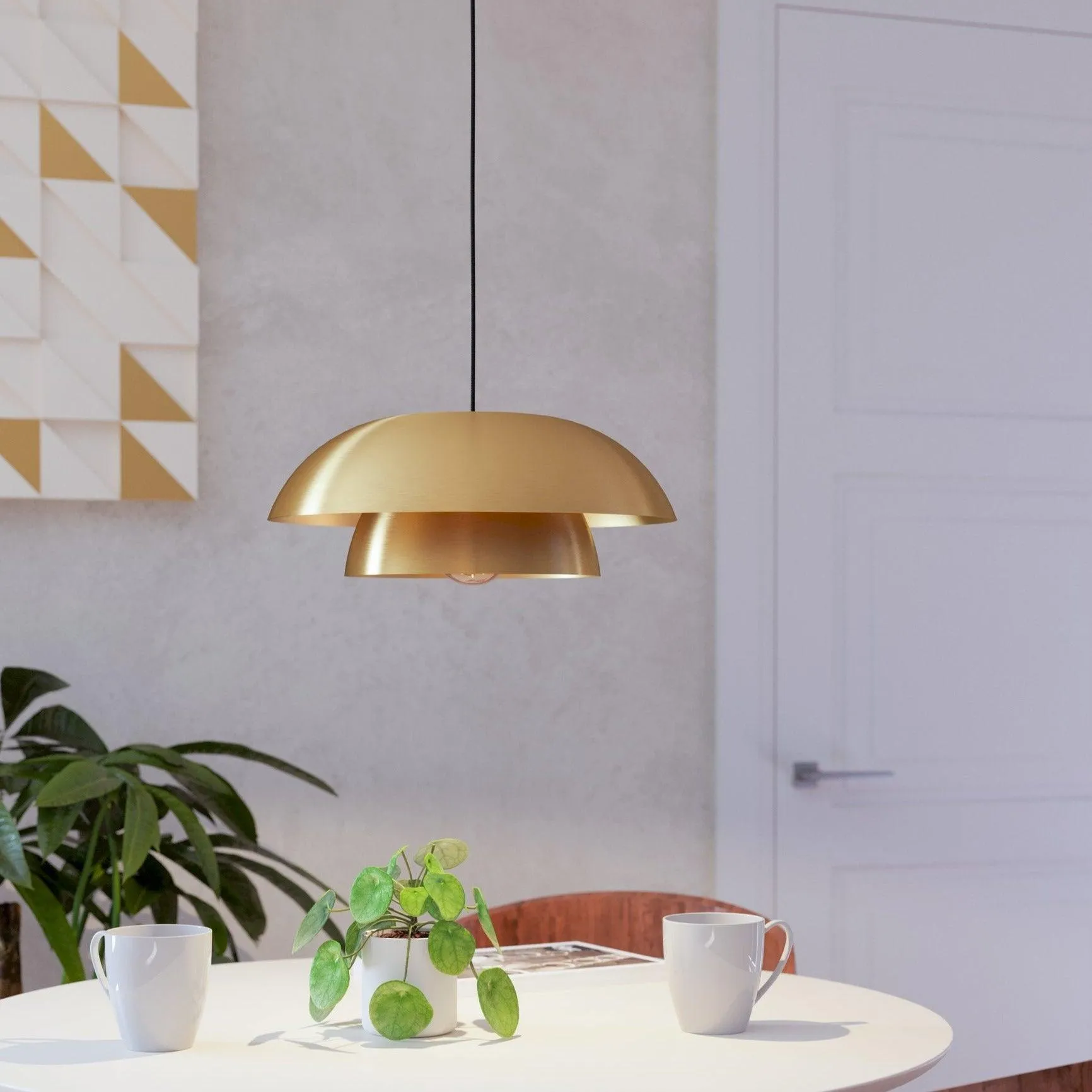 Eglo Cenciara Brass Lampshade Ceiling Pendant