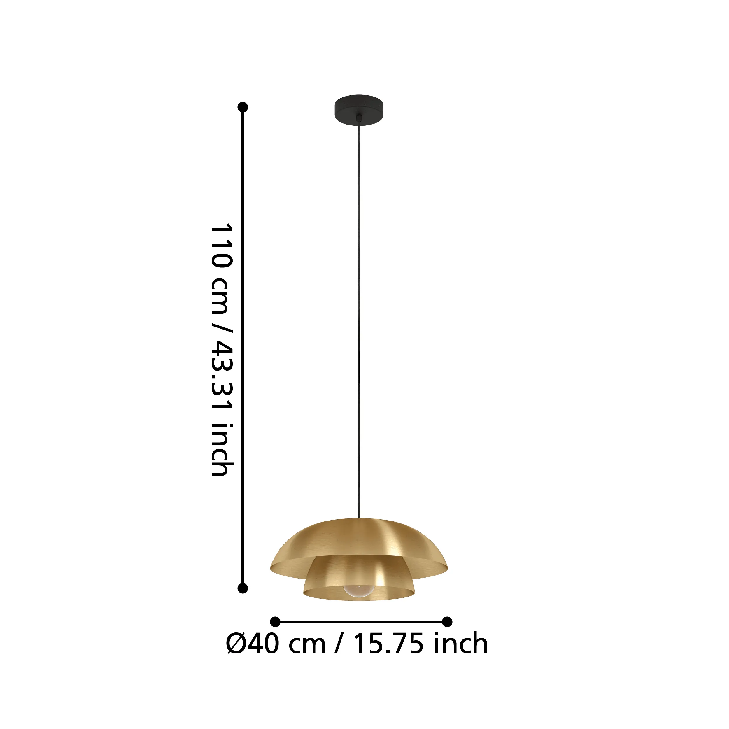 Eglo Cenciara Brass Lampshade Ceiling Pendant