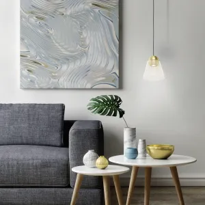 Eglo Cerasella Conical Glass & Brass Ceiling Pendant flush mount ceiling fixture