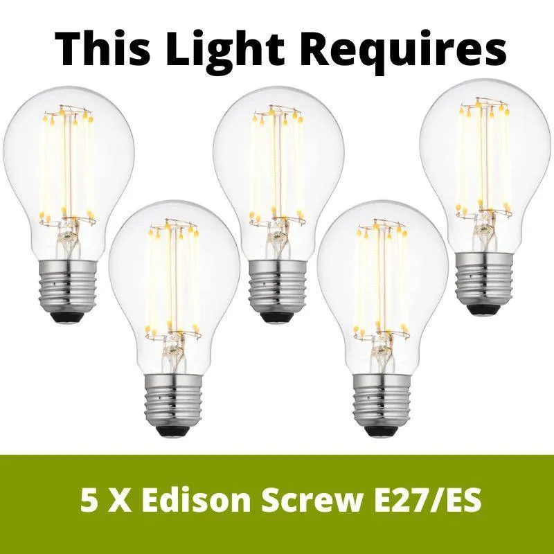 Eglo Chieveley Black Metal 5 Light Ceiling Pendant
