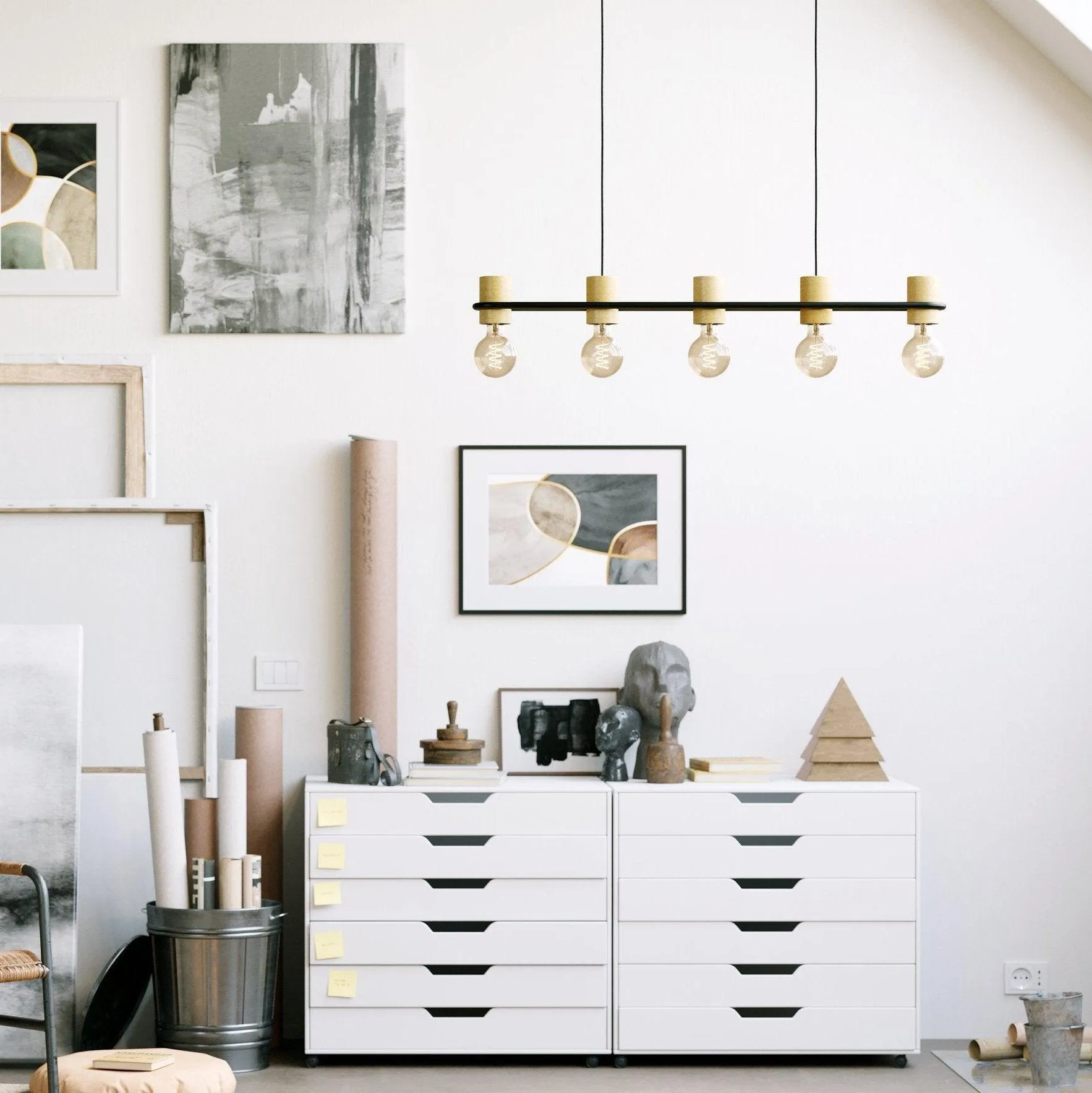 Eglo Chieveley Black Metal 5 Light Ceiling Pendant