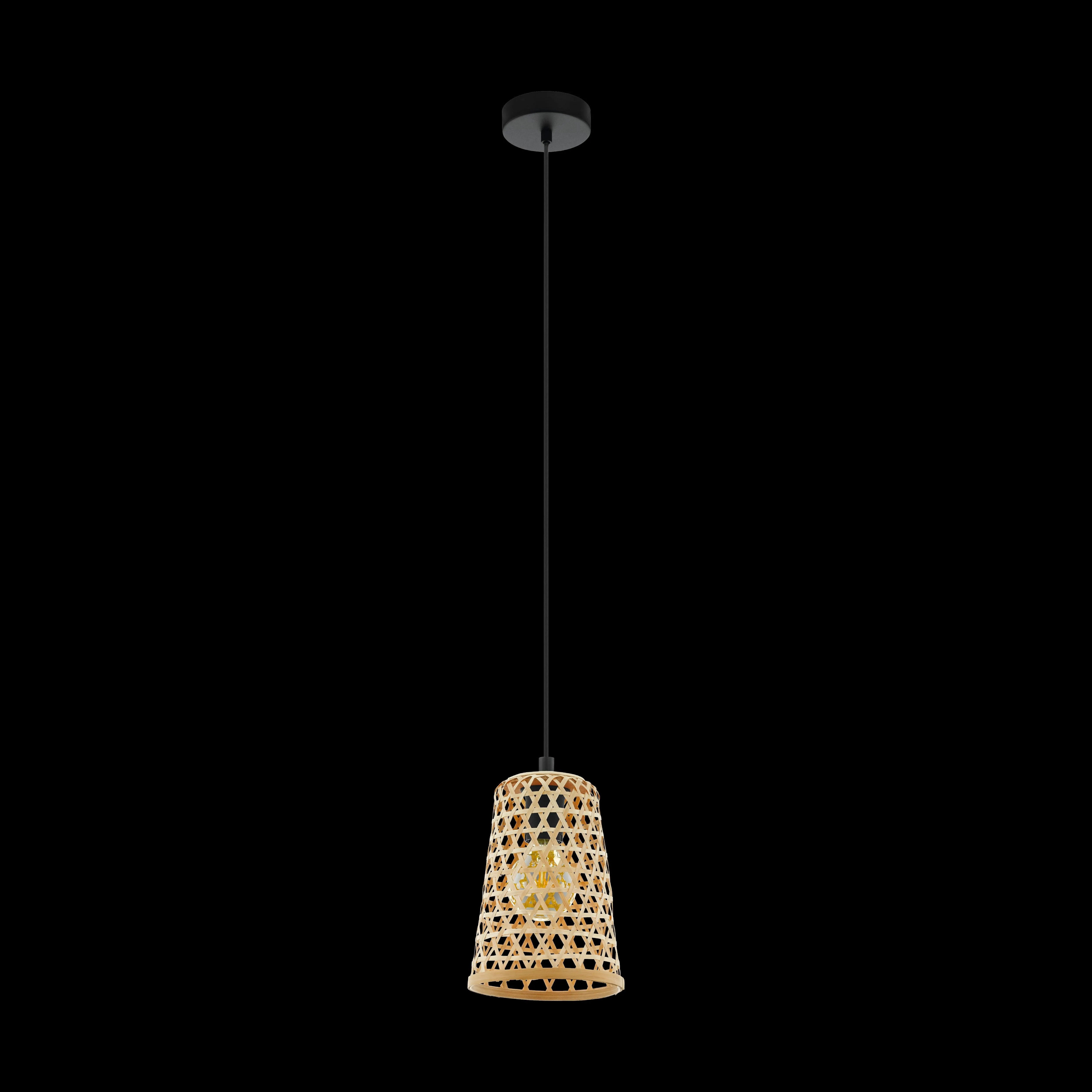Eglo Claverdon Funnel-shaped Rattan Wicker Ceiling Pendant