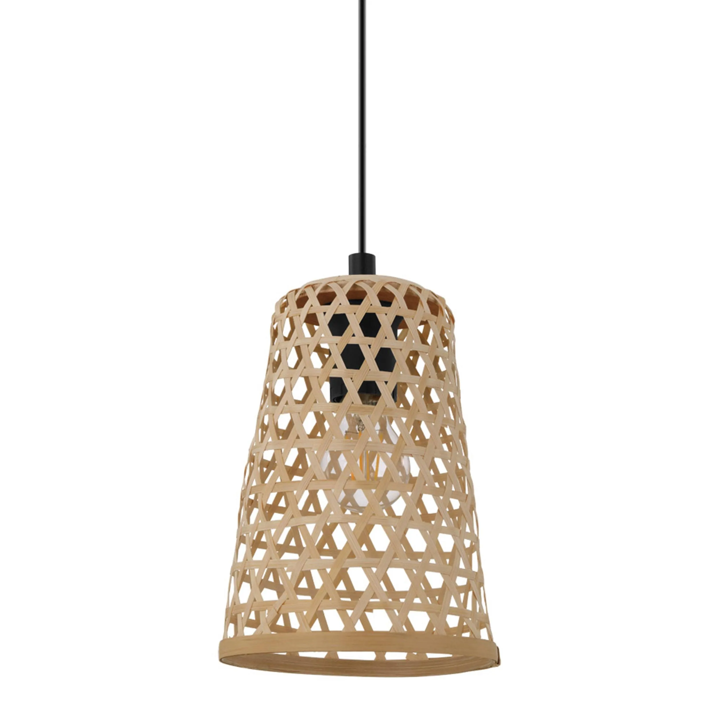 Eglo Claverdon Funnel-shaped Rattan Wicker Ceiling Pendant