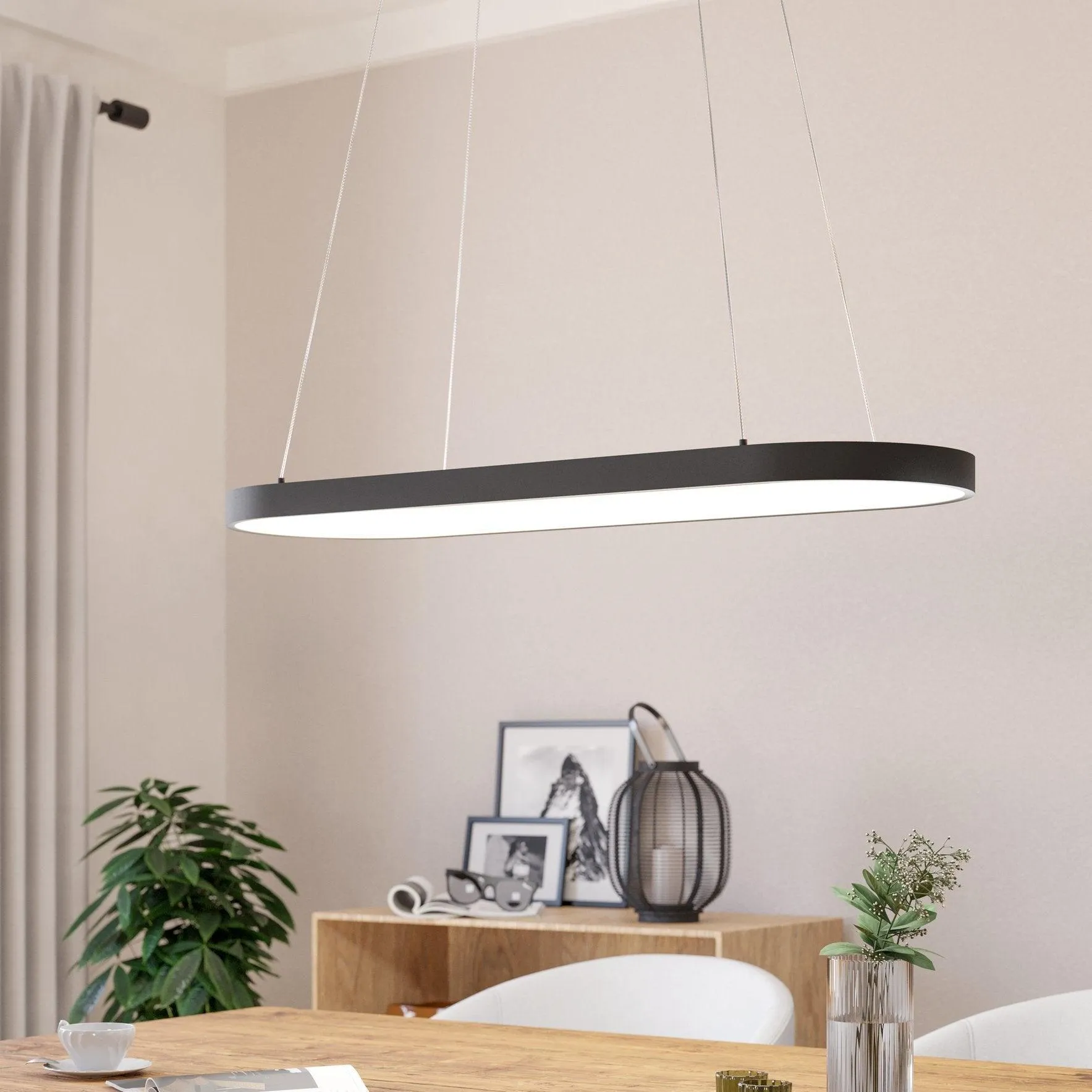 Eglo Codriales LED Black Elliptical Ceiling Pendant flush mount ceiling fixture