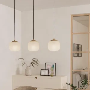 Eglo Cominio 3 Light Sand Glass Ceiling Pendant flush mount ceiling fixture