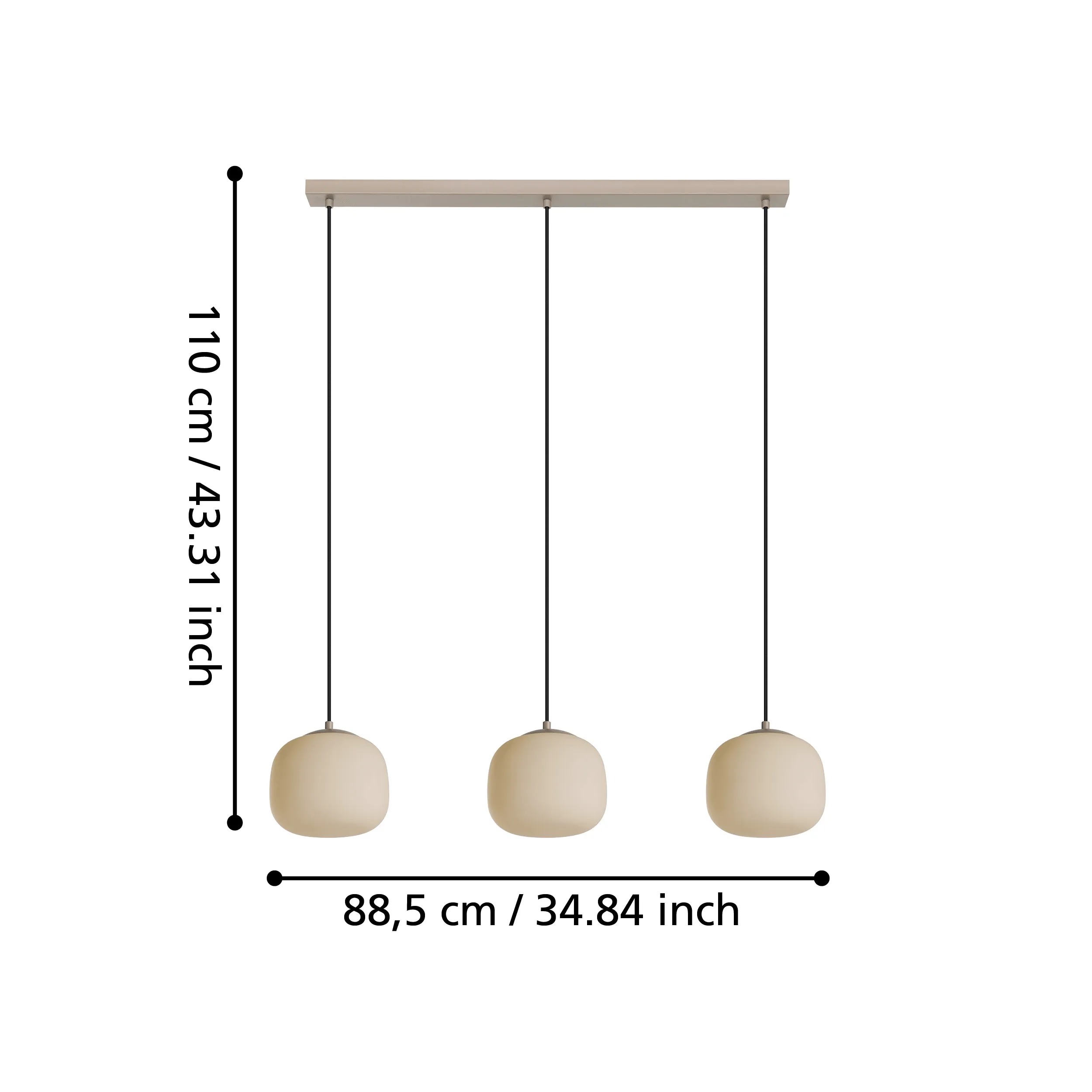 Eglo Cominio 3 Light Sand Glass Ceiling Pendant
