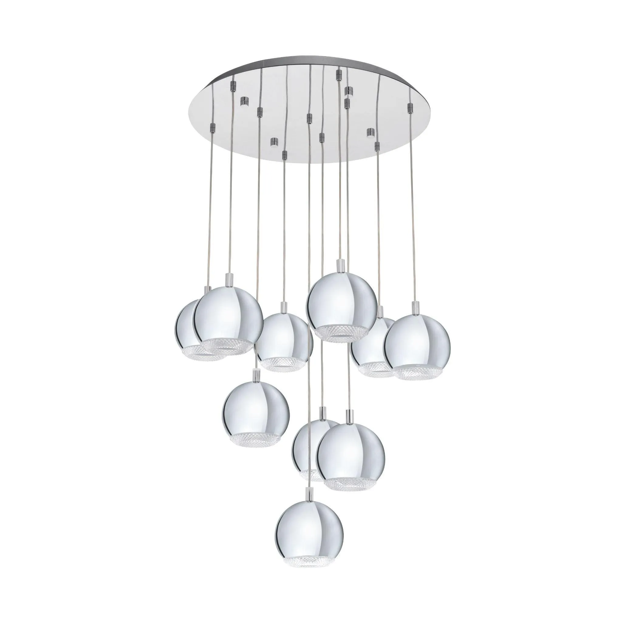 Eglo Conessa Chrome & Crystal Effect 10 Light Bar Ceiling Pendant