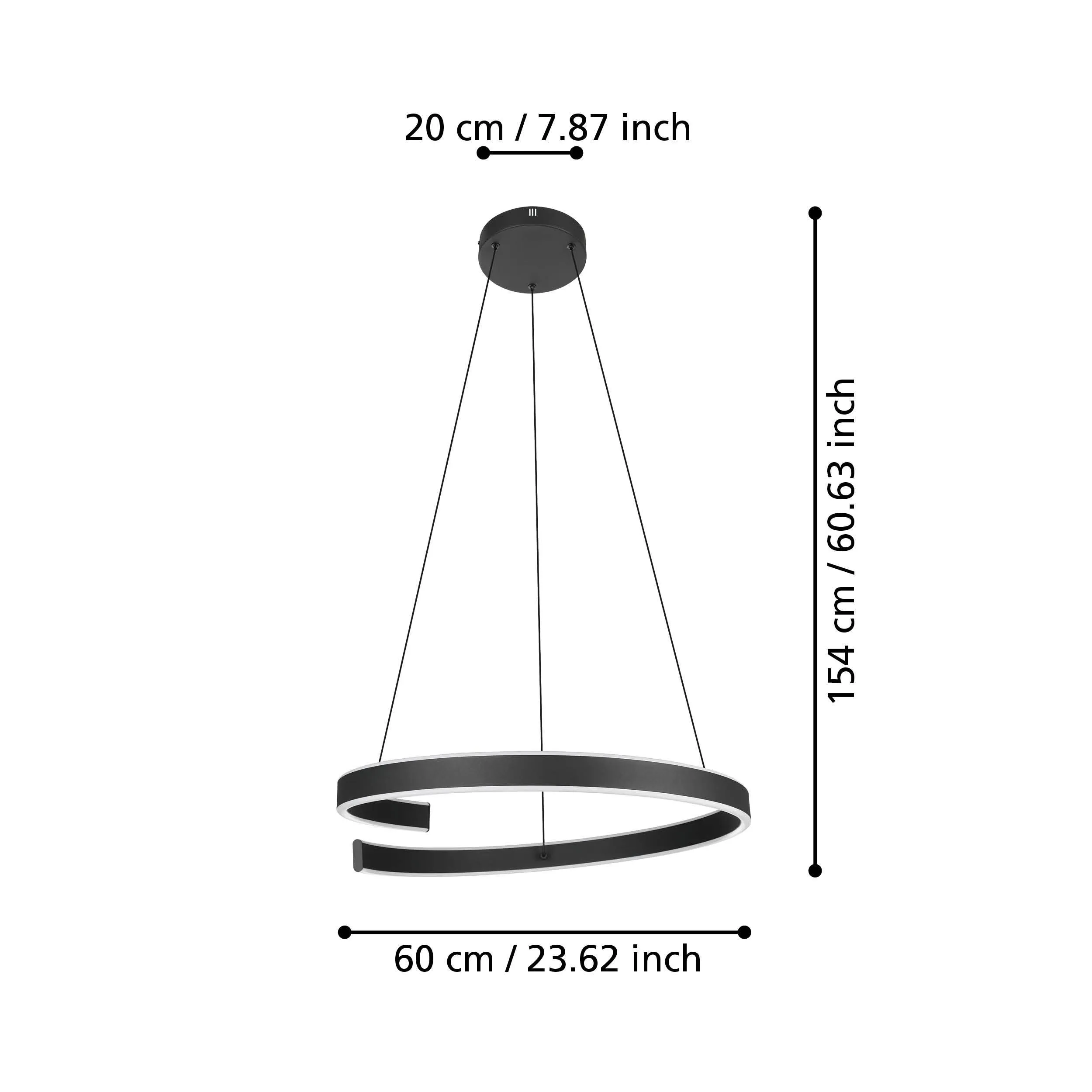 Eglo Connect Andabaia-Z Smart LED Modern Black Ceiling Pendant