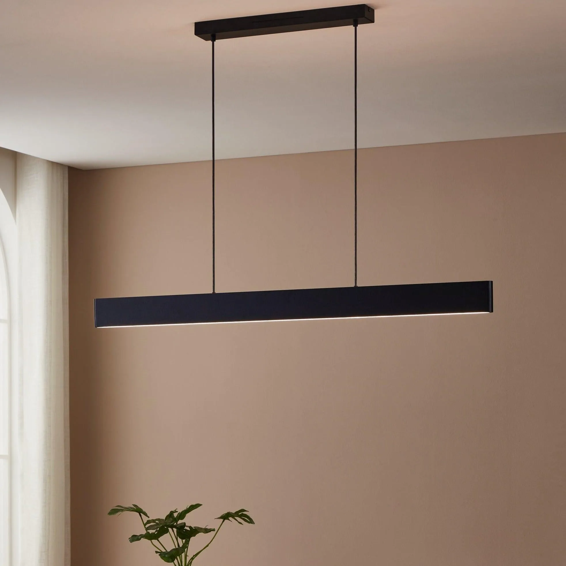 Eglo Connect Andreas-Z Smart LED Black Bar Ceiling Pendant