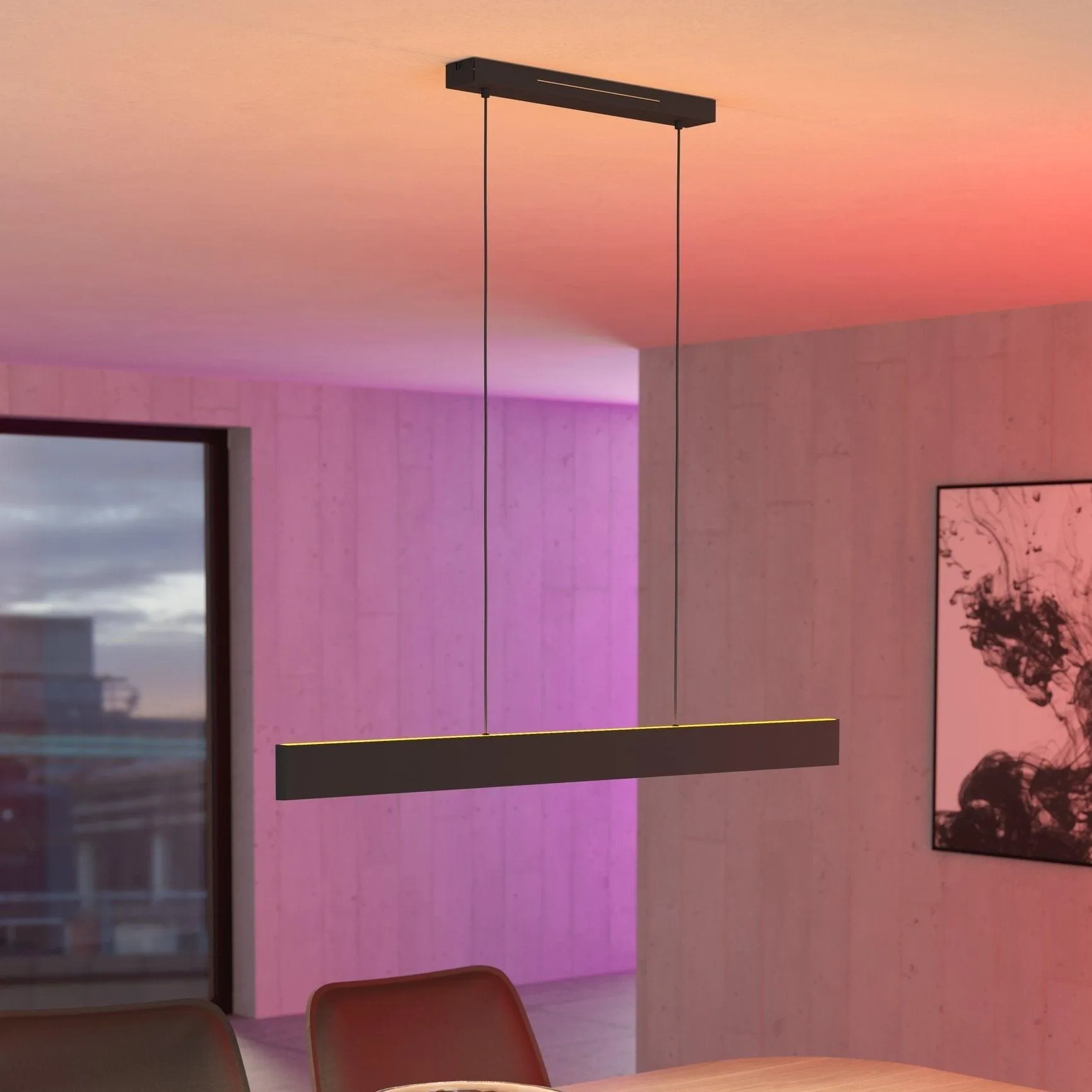 Eglo Connect Andreas-Z Smart LED Black Bar Ceiling Pendant