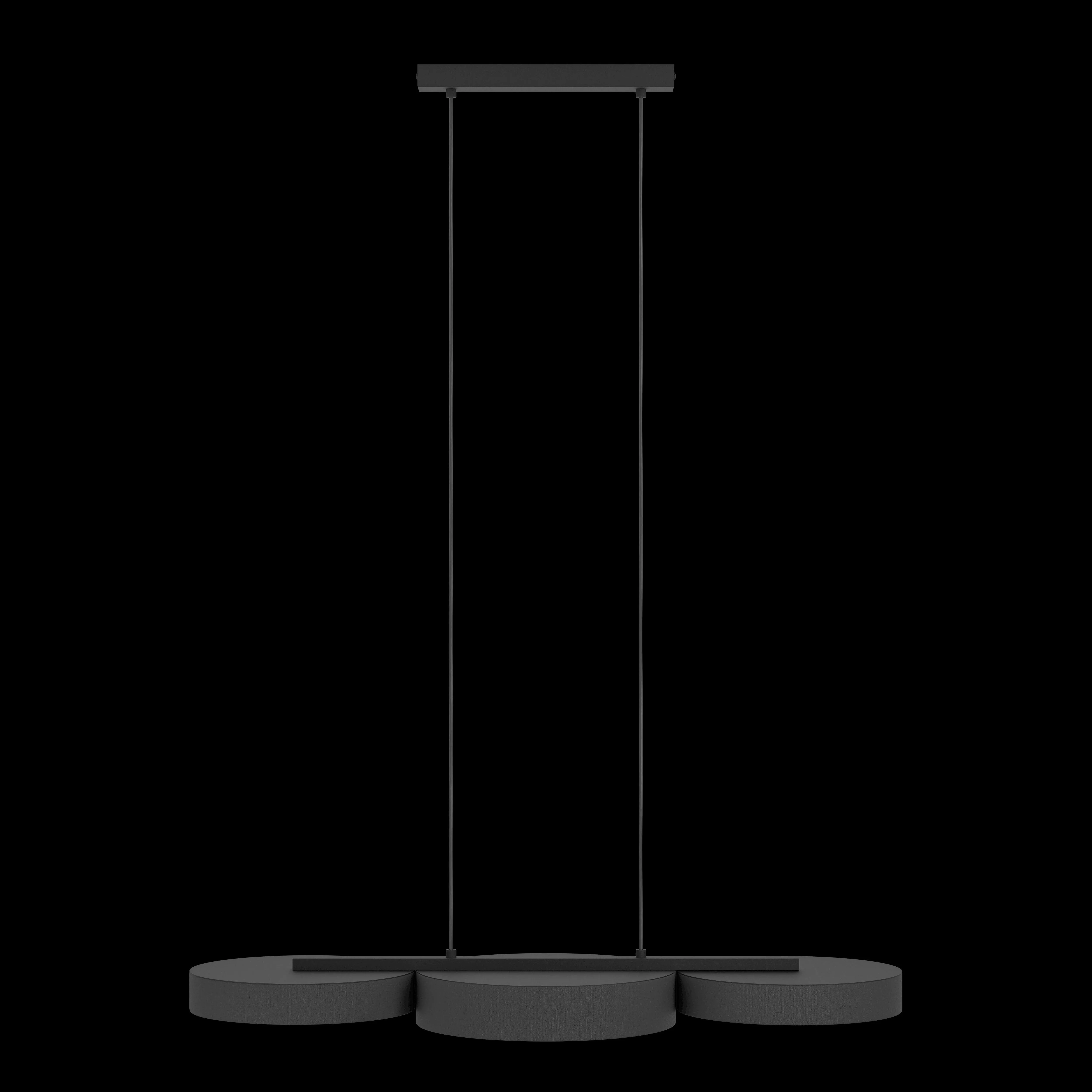Eglo Connect Barbano-Z Smart LED 3 Light Black Fabric Pendant