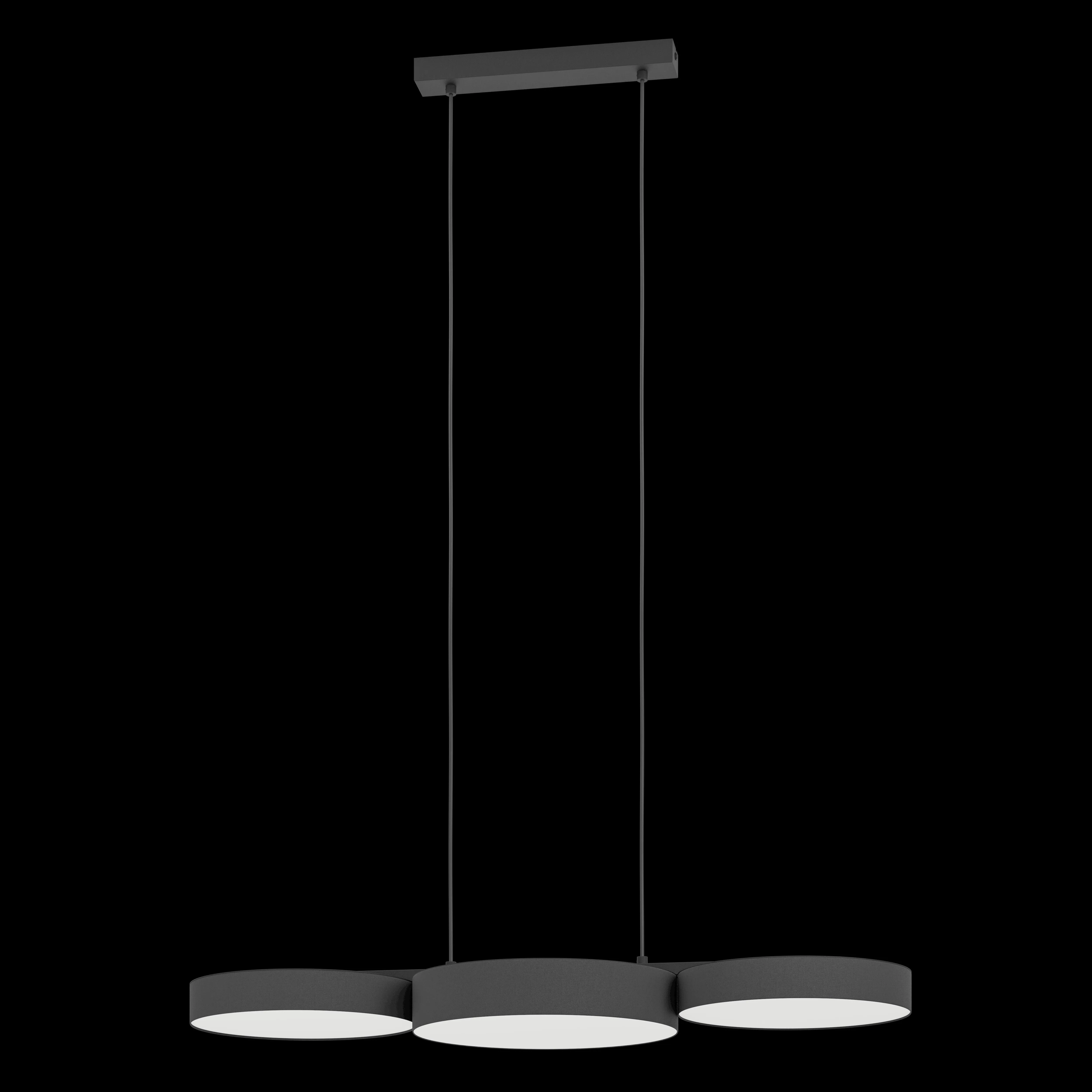 Eglo Connect Barbano-Z Smart LED 3 Light Black Fabric Pendant