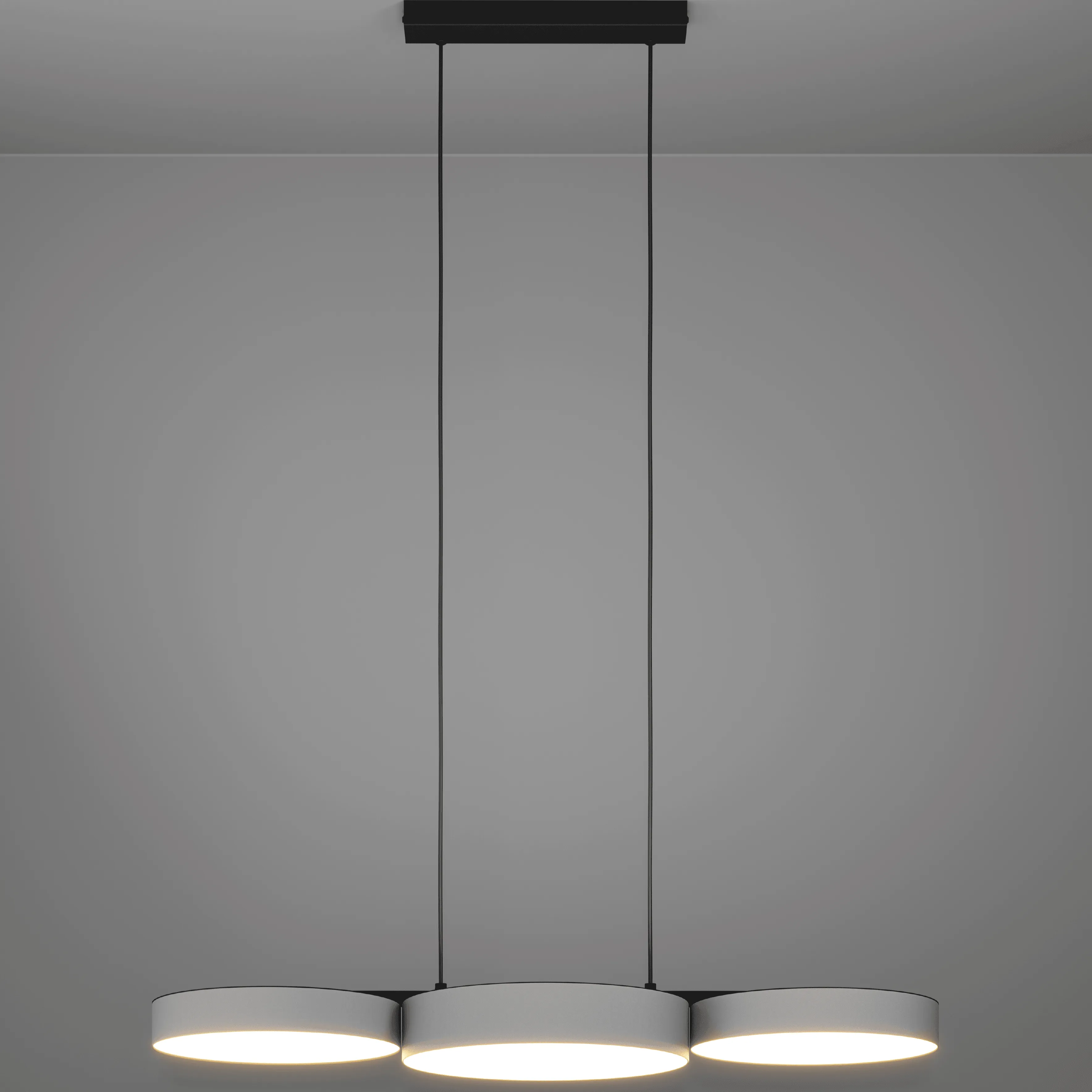 Eglo Connect Barbano-Z Smart LED 3 Shade Grey Fabric Pendant