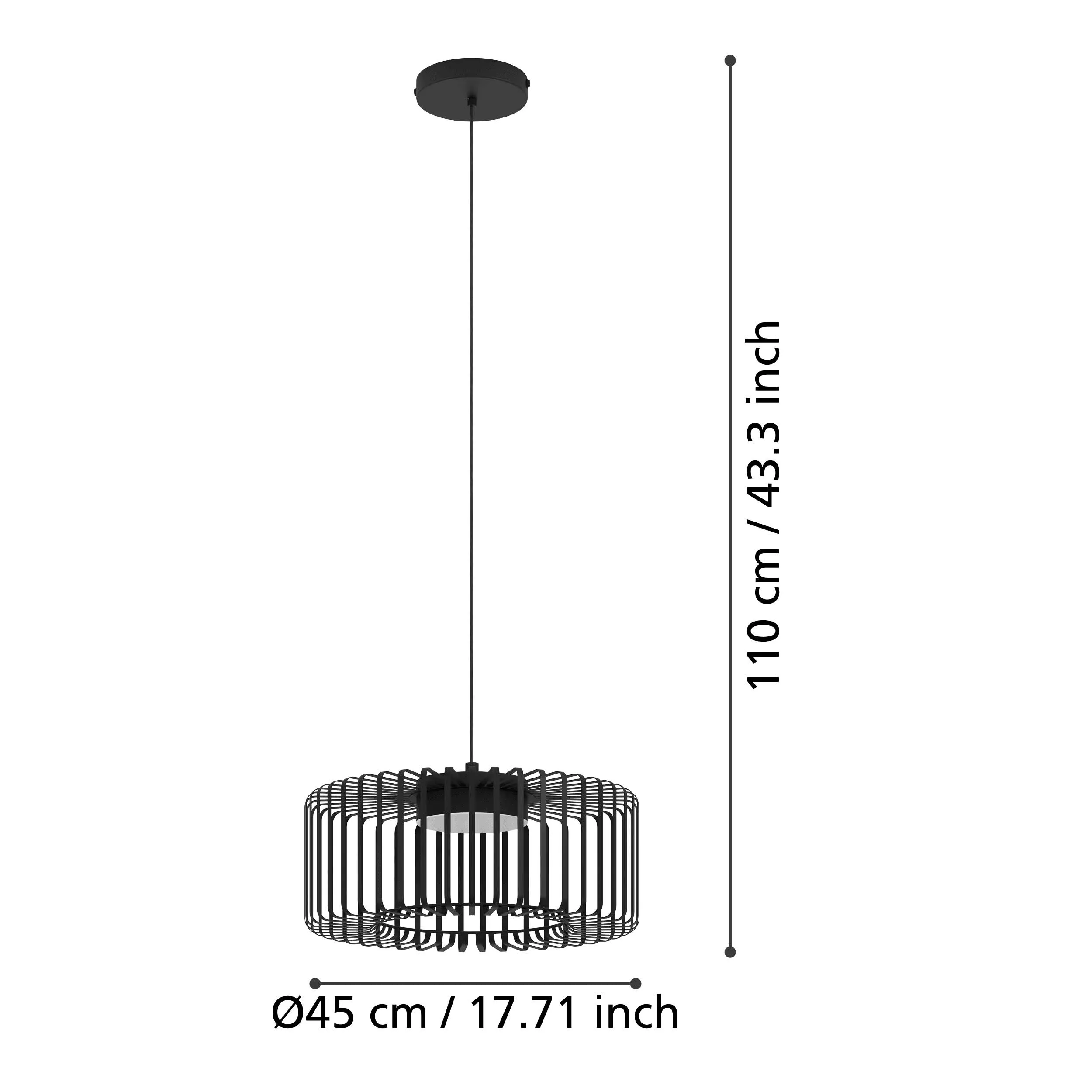 Eglo Connect Ginestrone-Z Smart LED Black Metal Strips Ceiling Pendant