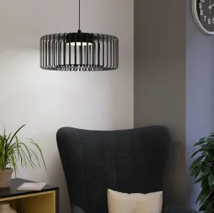 Eglo Connect Ginestrone-Z Smart LED Black Metal Strips Ceiling Pendant flush mount ceiling fixture
