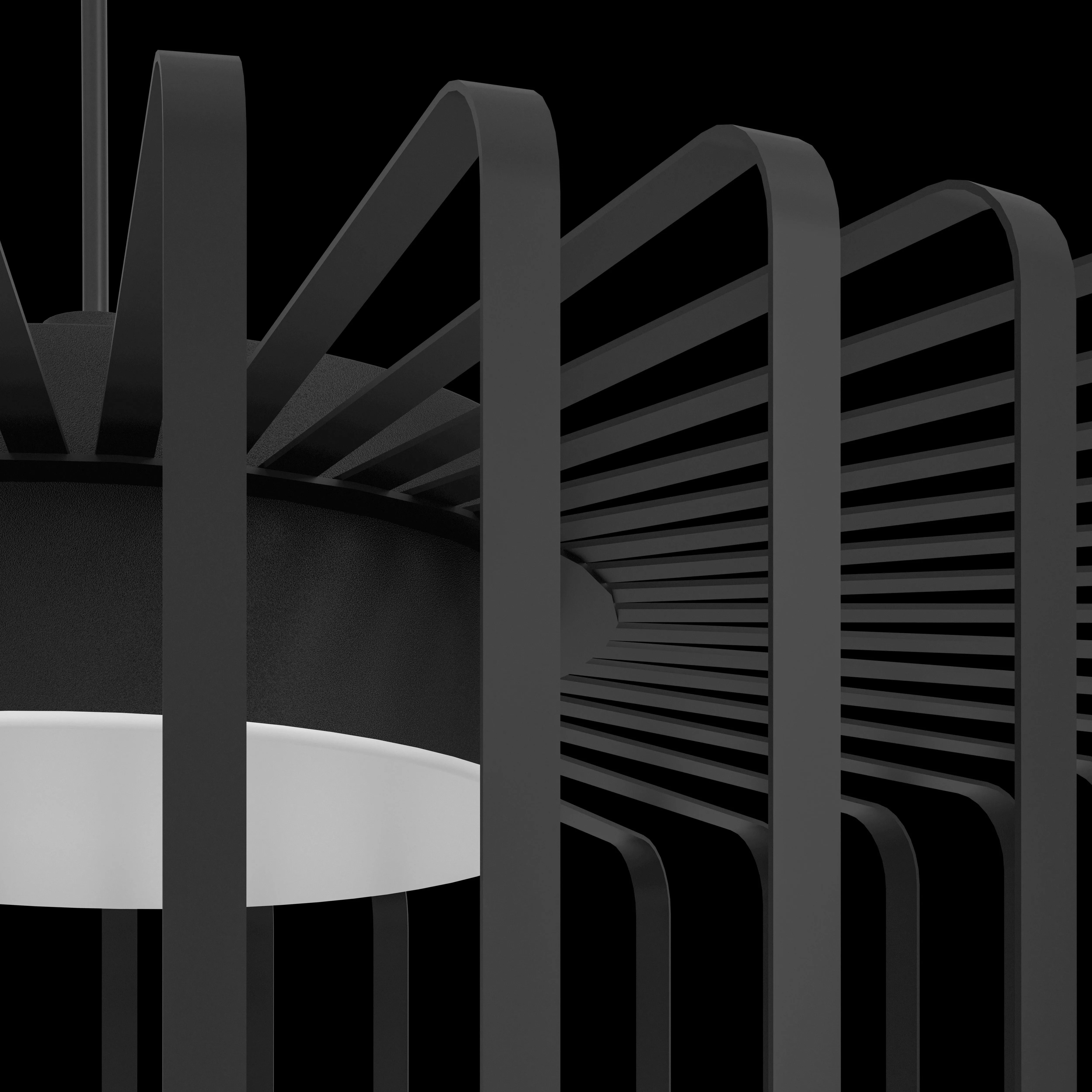 Eglo Connect Ginestrone-Z Smart LED Black Metal Strips Ceiling Pendant