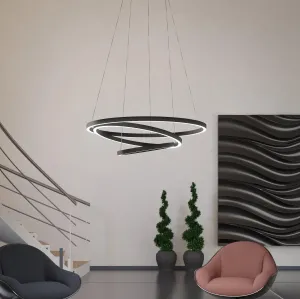 Eglo Connect Lobinero-Z Smart LED Black Curved Pendant flush mount ceiling fixture