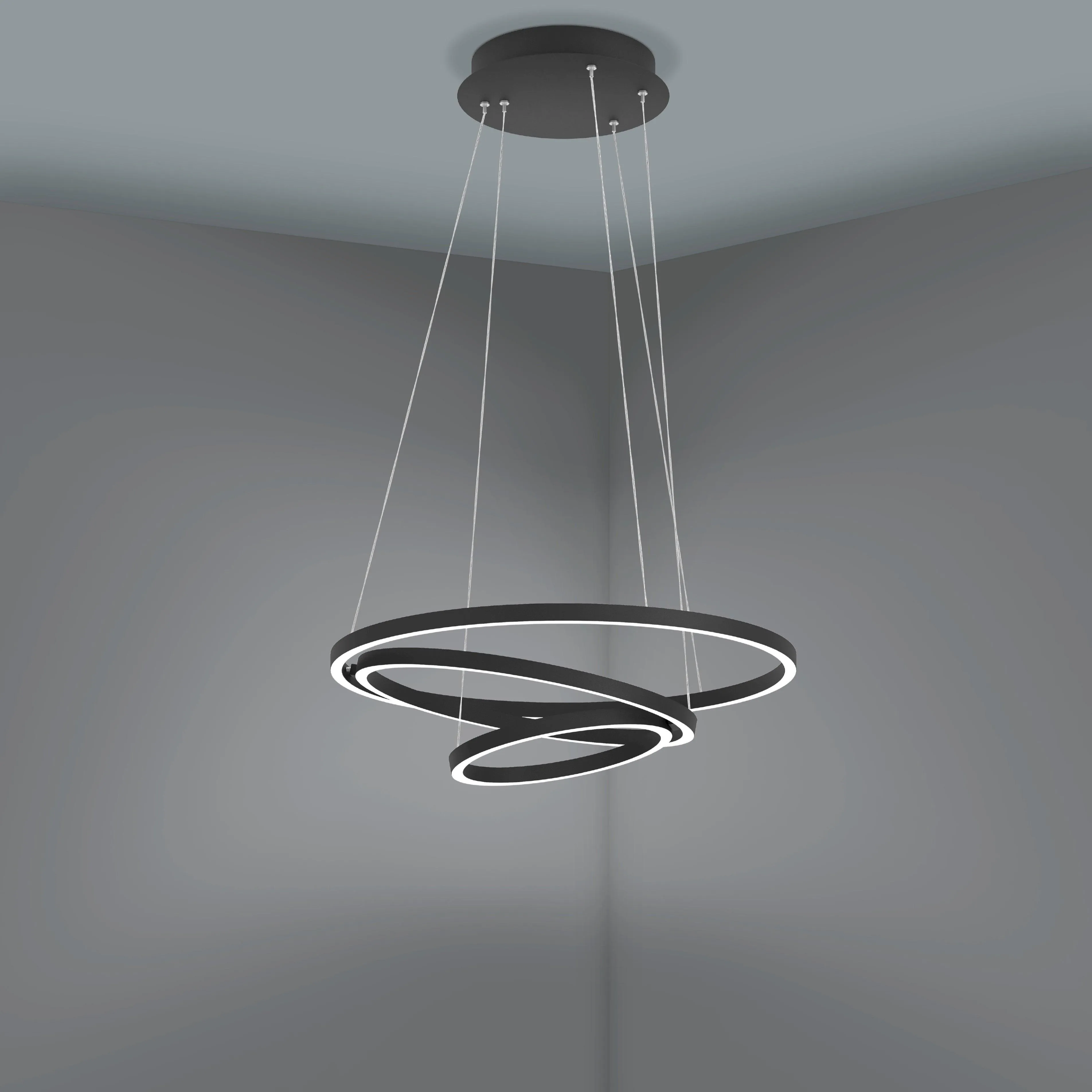 Eglo Connect Lobinero-Z Smart LED Black Curved Pendant