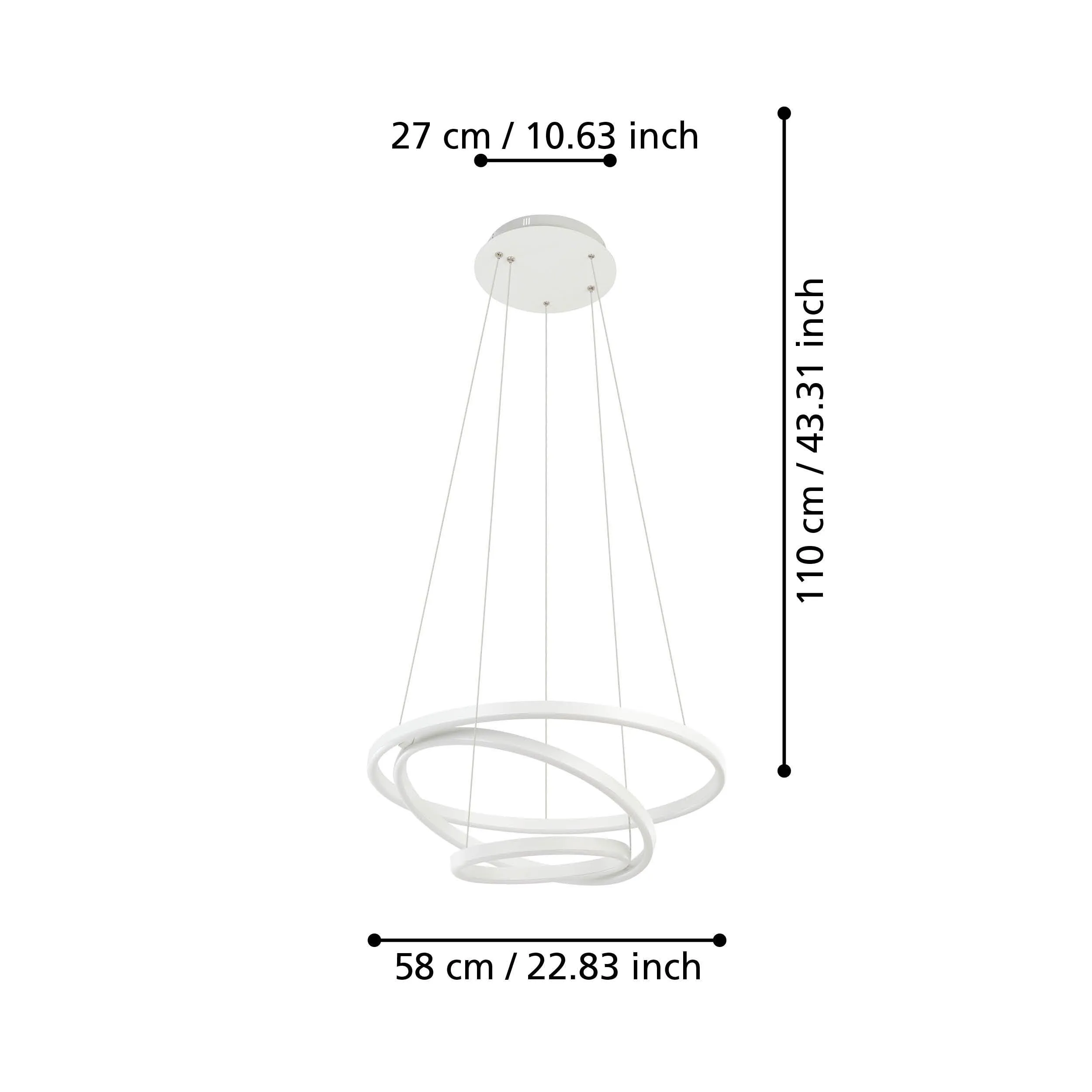 Eglo Connect Lobinero-Z Smart LED White Curved Ceiling Pendant