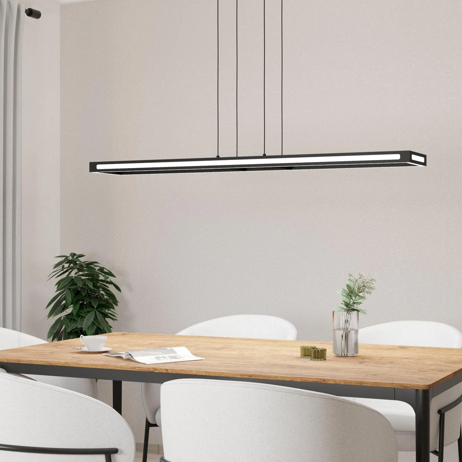 Eglo Connect Salvilanas-Z Smart LED Black Rectangular Metal Pendant flush mount ceiling fixture