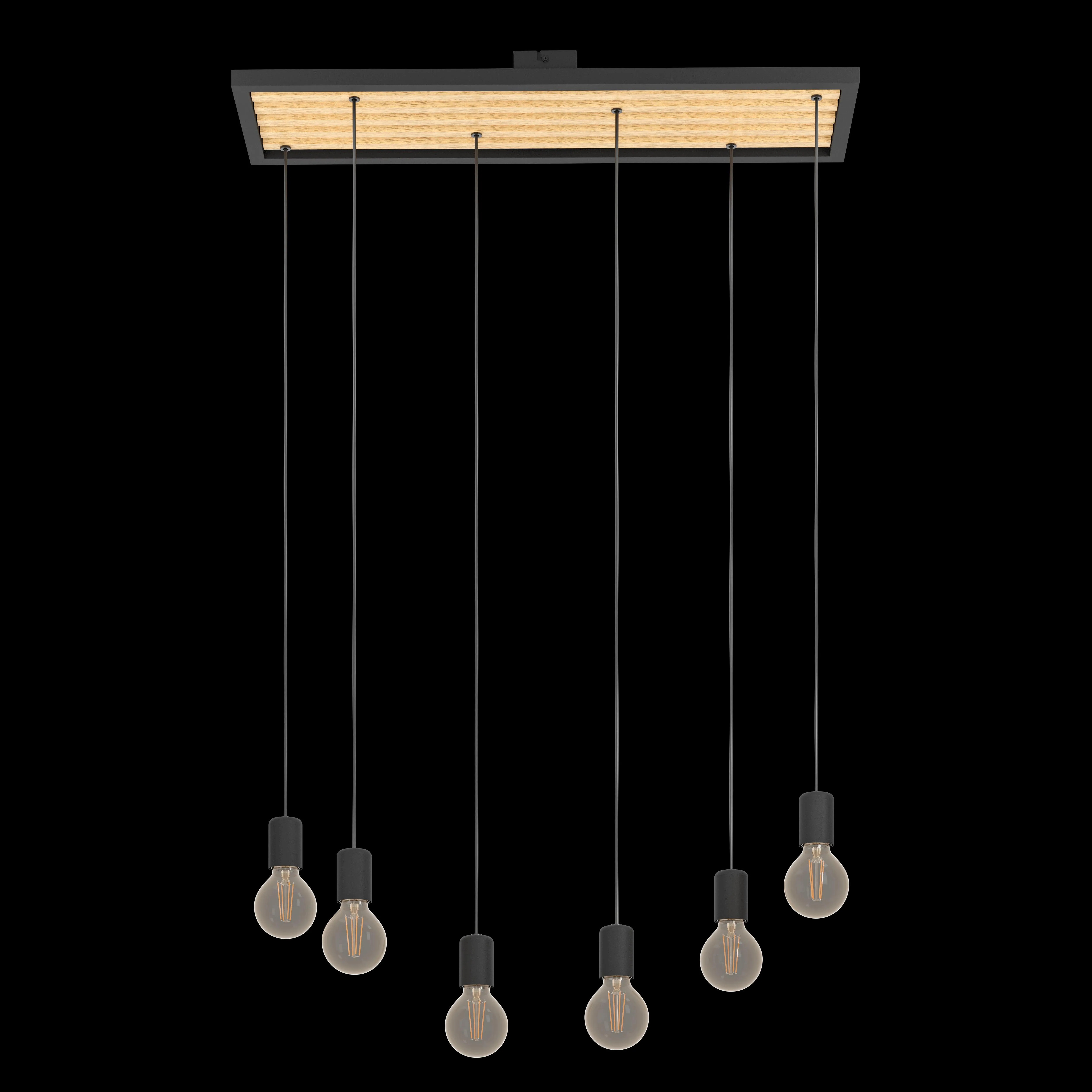 Eglo Consett 6 Light Black Metal Framed Ceiling Pendant