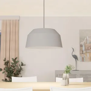 Eglo Contrisa Grey Metal Angular Shade Pendant - 52cm flush mount ceiling fixture