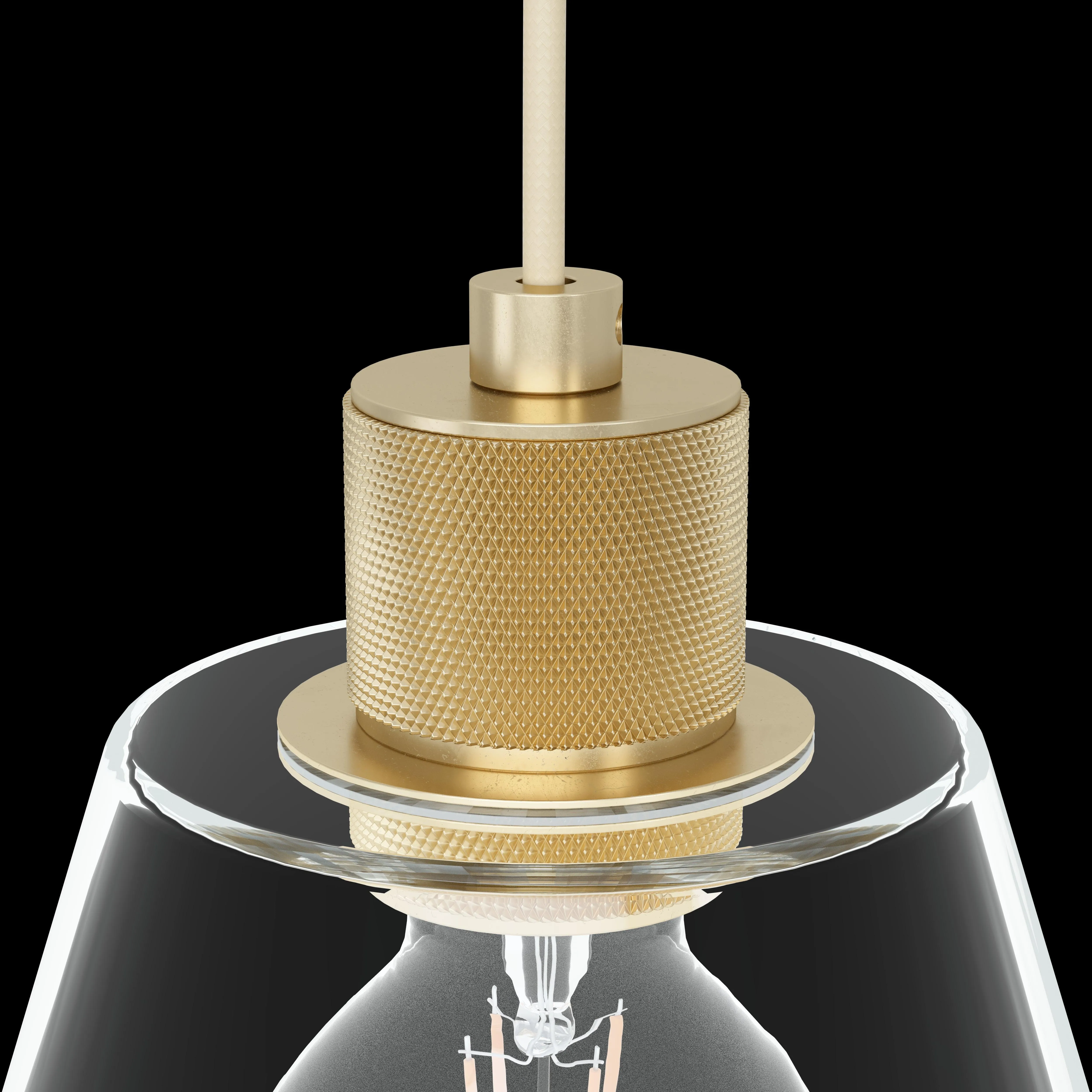 Eglo Copley Rose Gold & Conical Glass Ceiling Pendant