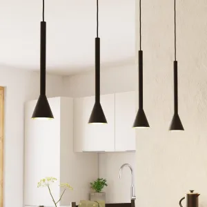 Eglo Cortaderas 4 Light Black & Gold Ceiling Pendant flush mount ceiling fixture