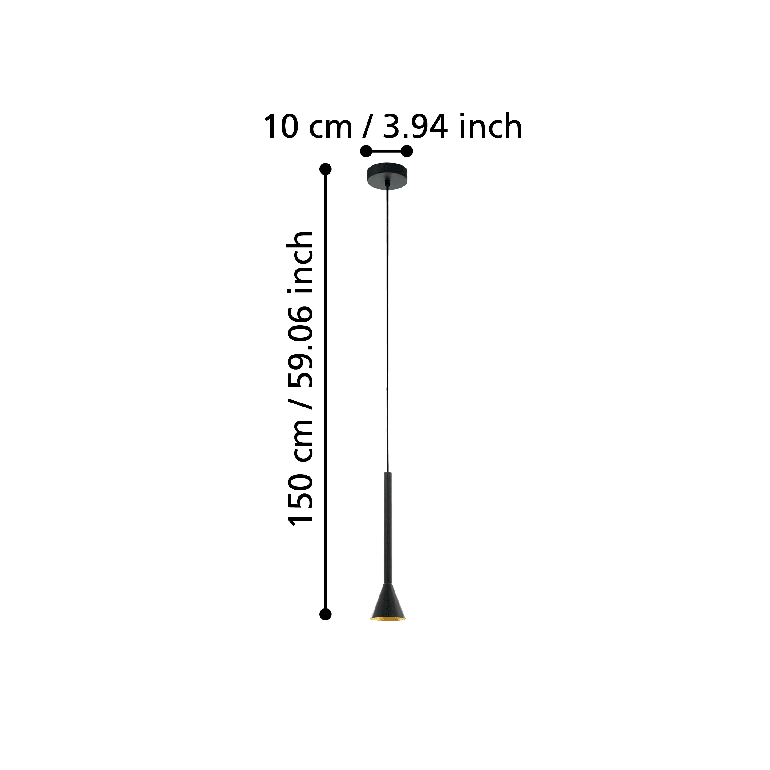 Eglo Cortaderas Black & Gold Ceiling Pendant