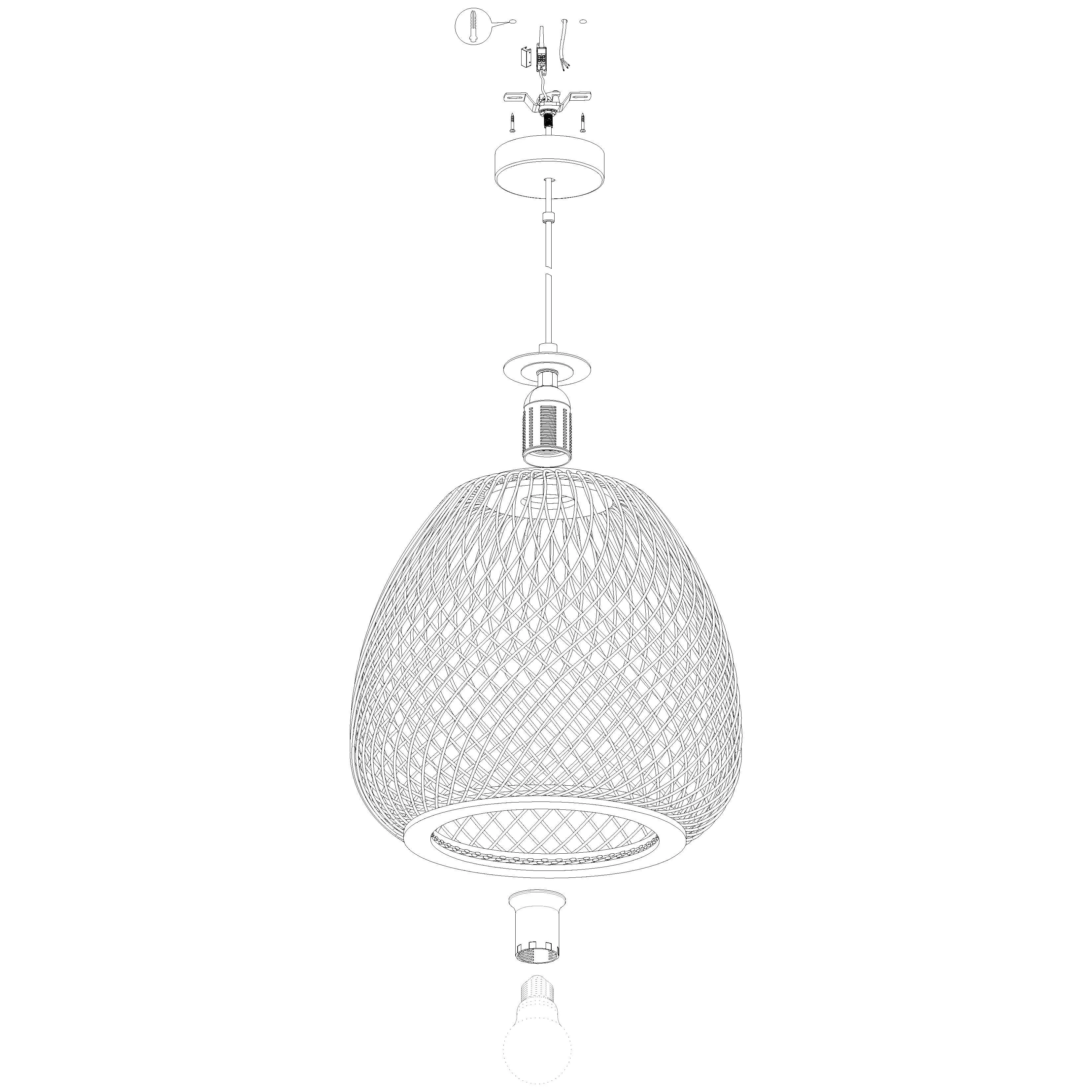 Eglo Dembleby Wicker Lampshade Ceiling Pendant