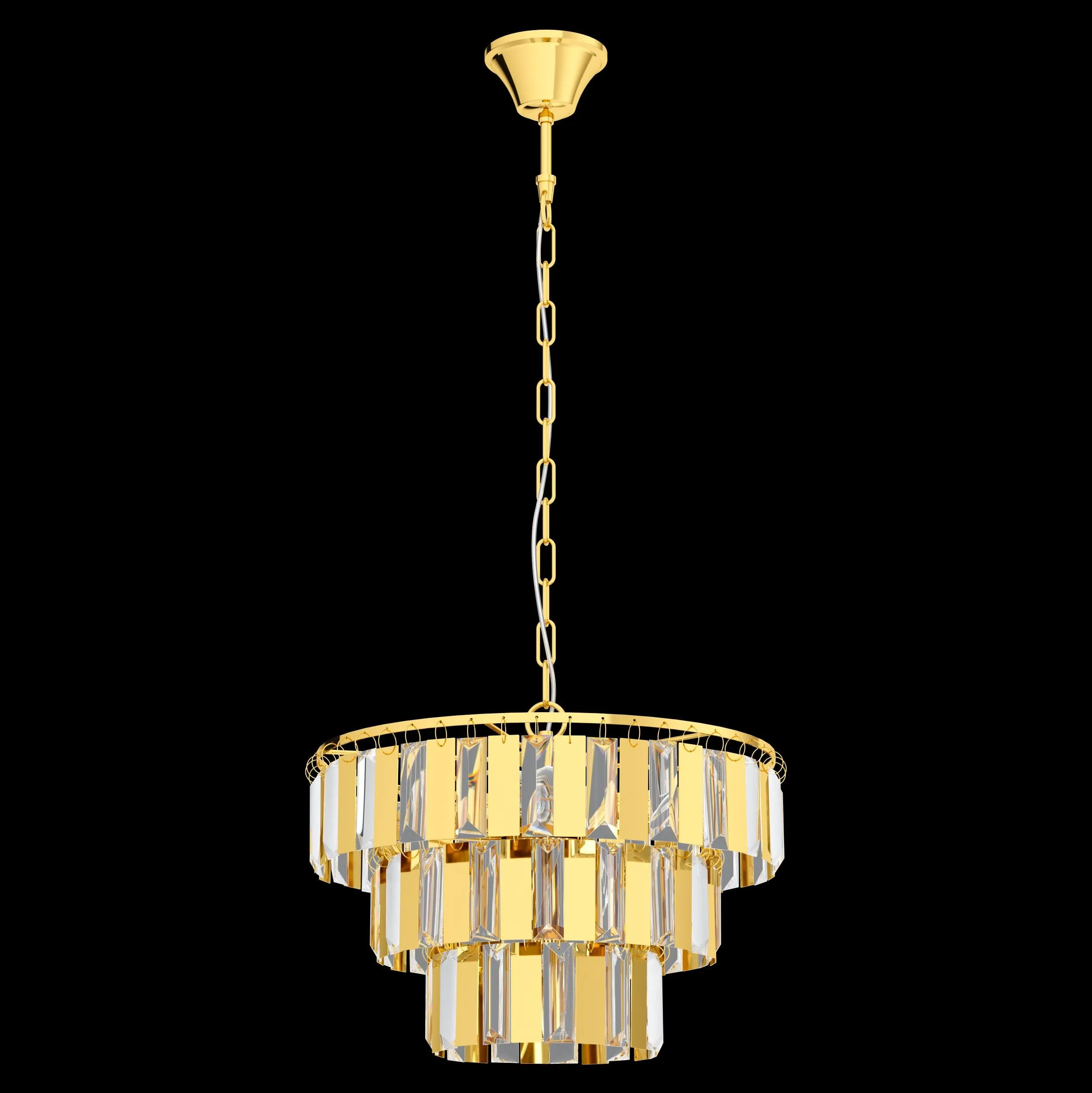 Eglo Erseka Crystal Glass & Brass Ceiling Pendant - 38.5cm
