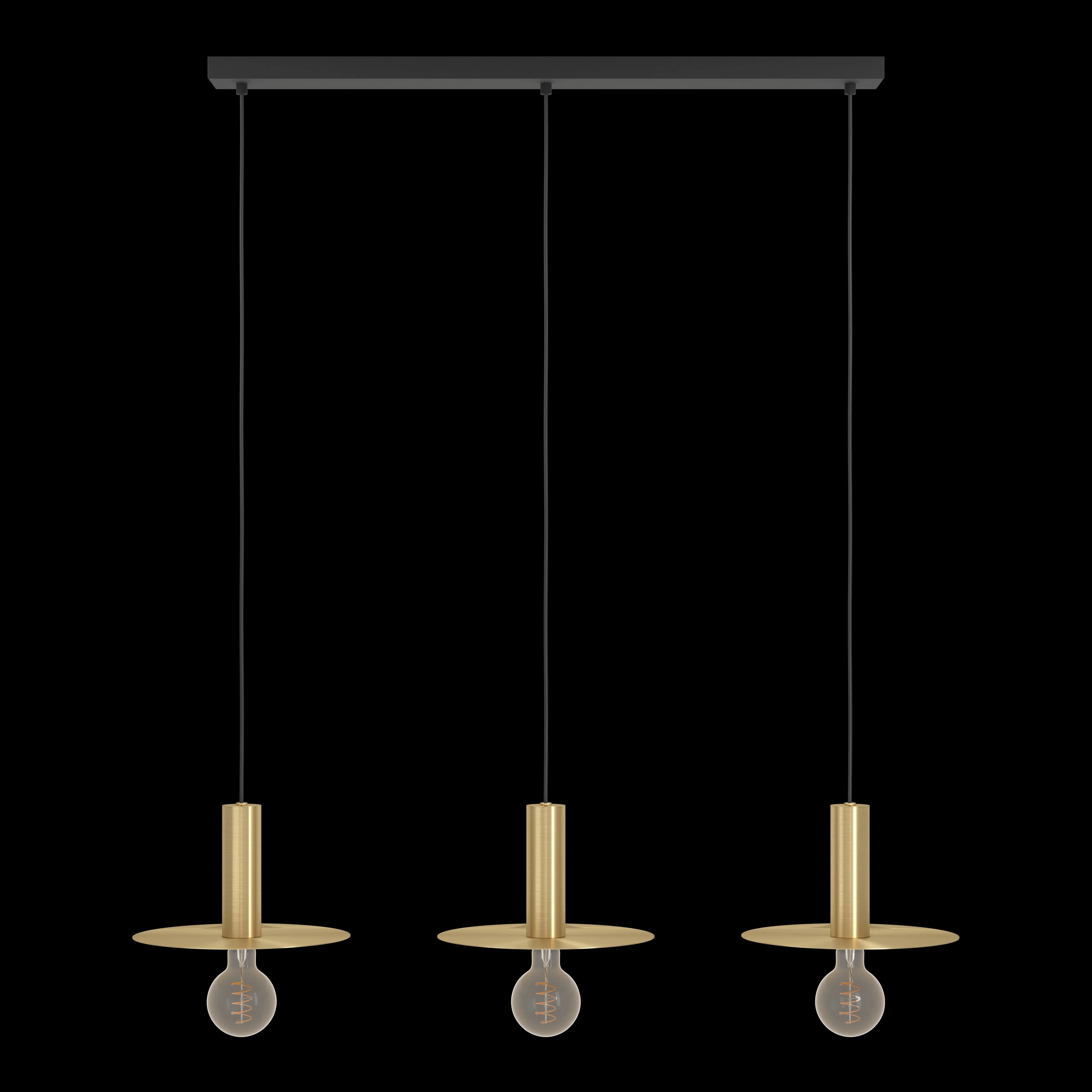 Eglo Escandell 3 Light Brass Metal Disc Ceiling Pendant