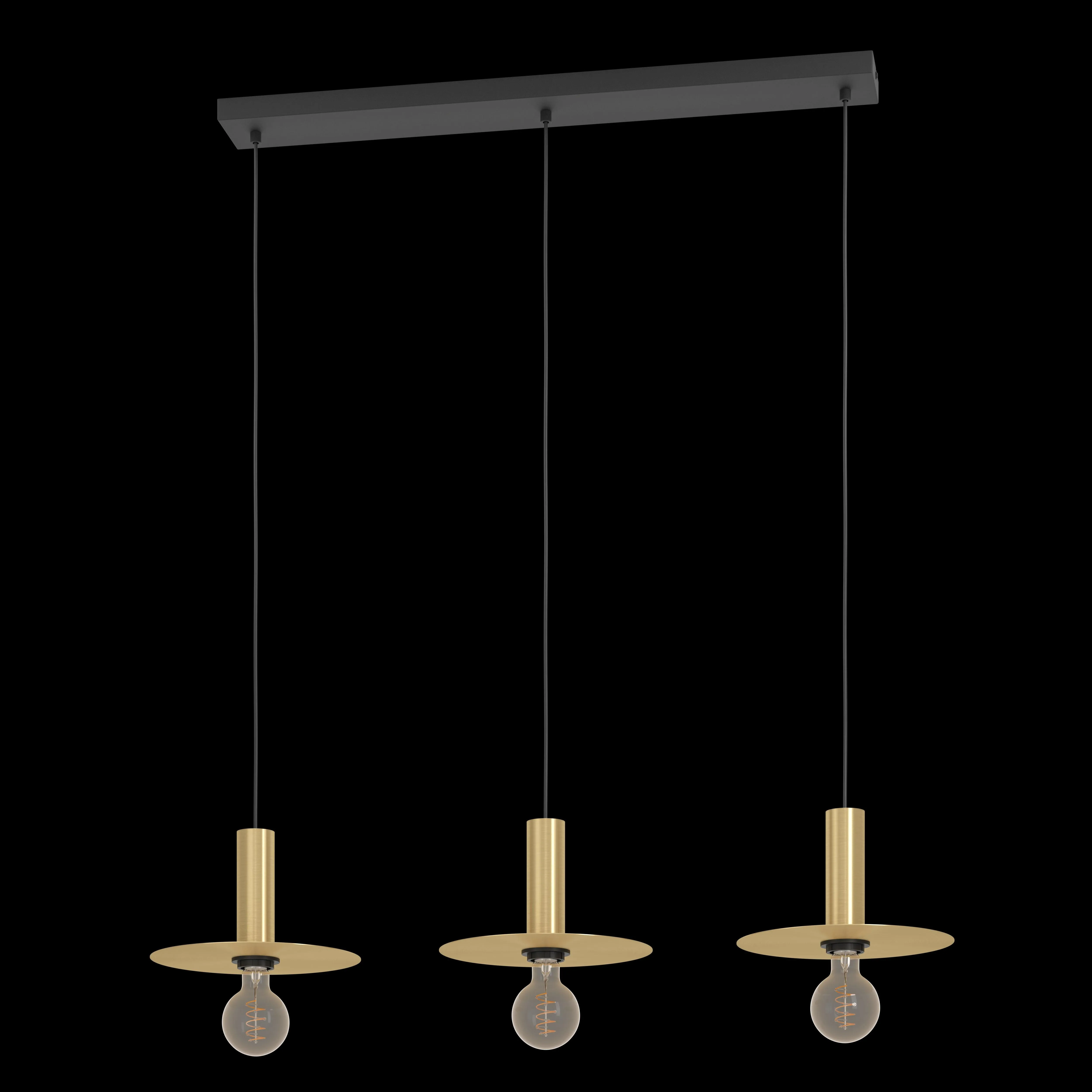 Eglo Escandell 3 Light Brass Metal Disc Ceiling Pendant
