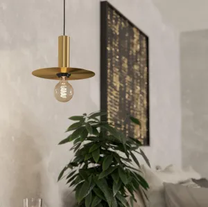 Eglo Escandell Brass Metal Disc Ceiling Pendant flush mount ceiling fixture