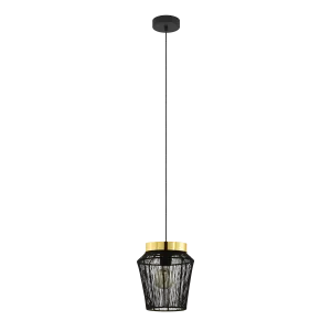 Eglo Escandidos Black Wire and Gold Ceiling Pendant flush mount ceiling fixture